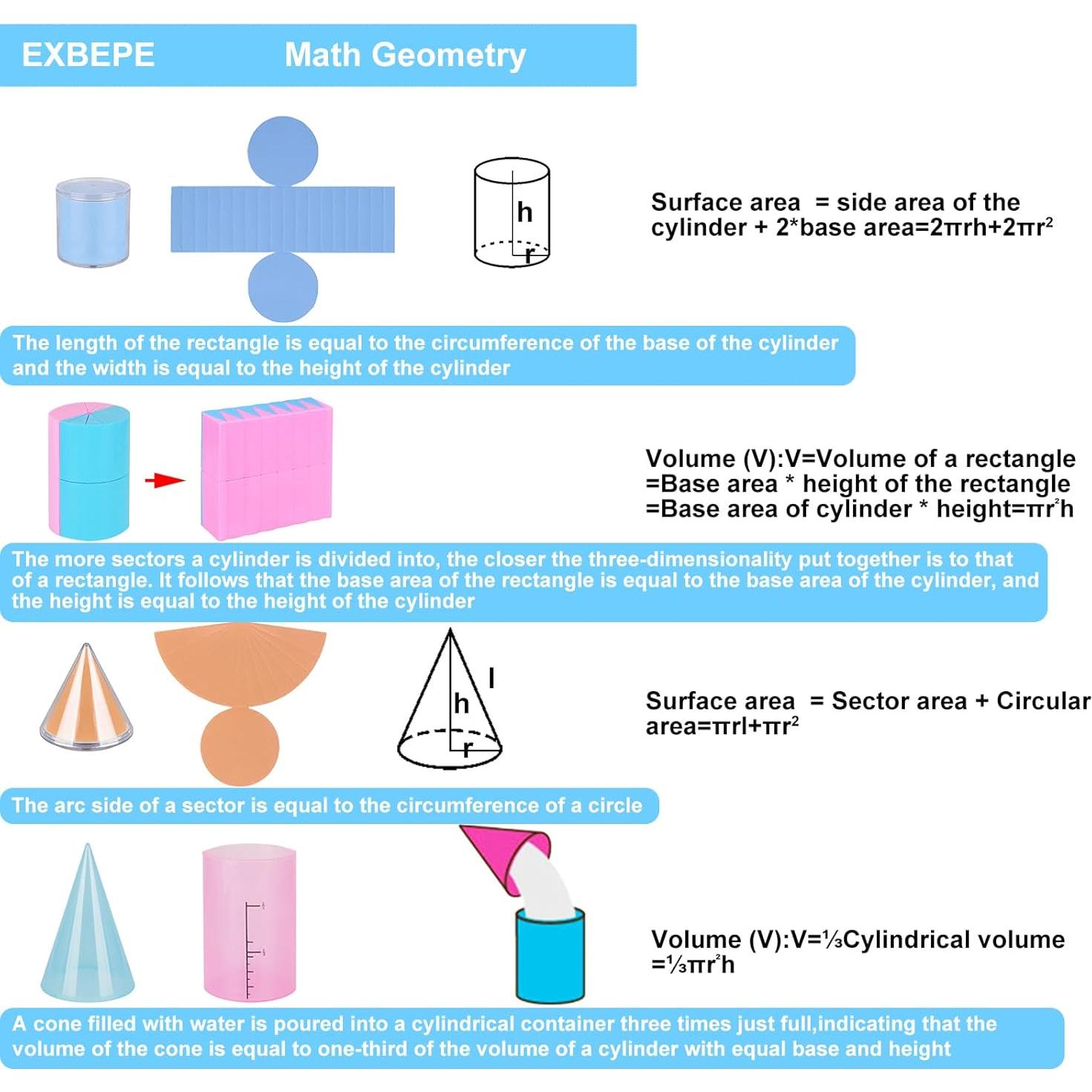 Conjunto de Sólidos Geométricos 3D EXBEPE - 8 Formas + Tarjetas