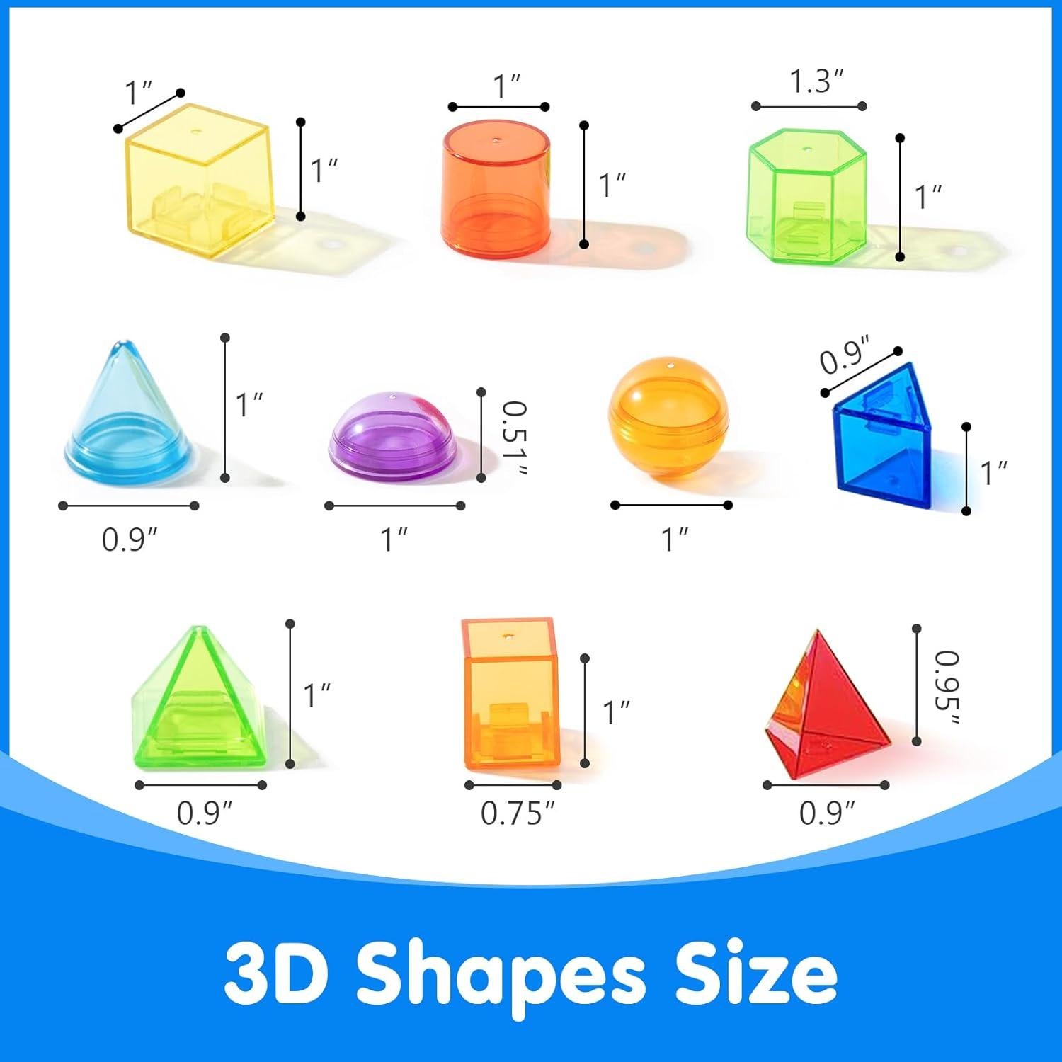 60 Piezas de Formas Geométricas 3D Odoorgames para Aprendizaje