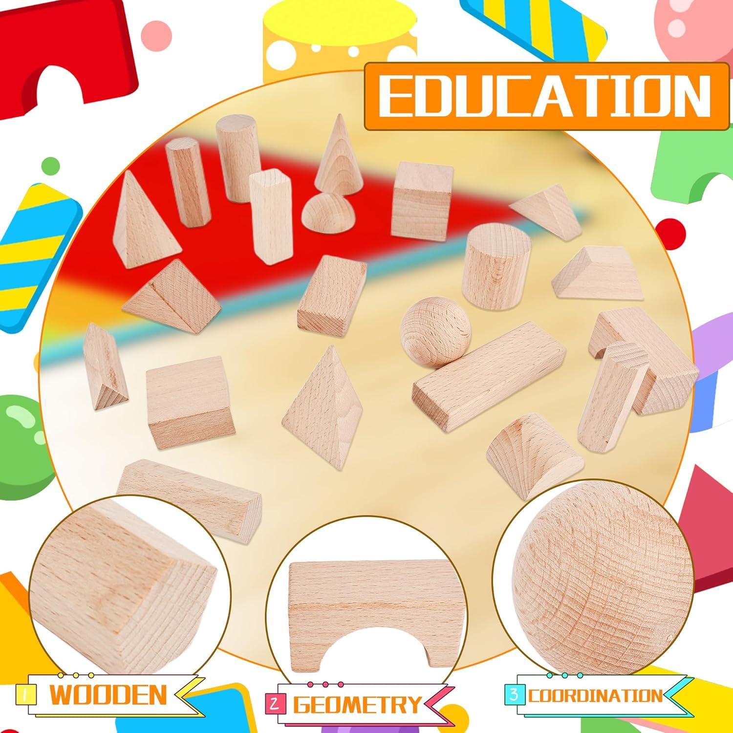 21 Bloques de Madera Geométricos 3D Kugliwa para Niños