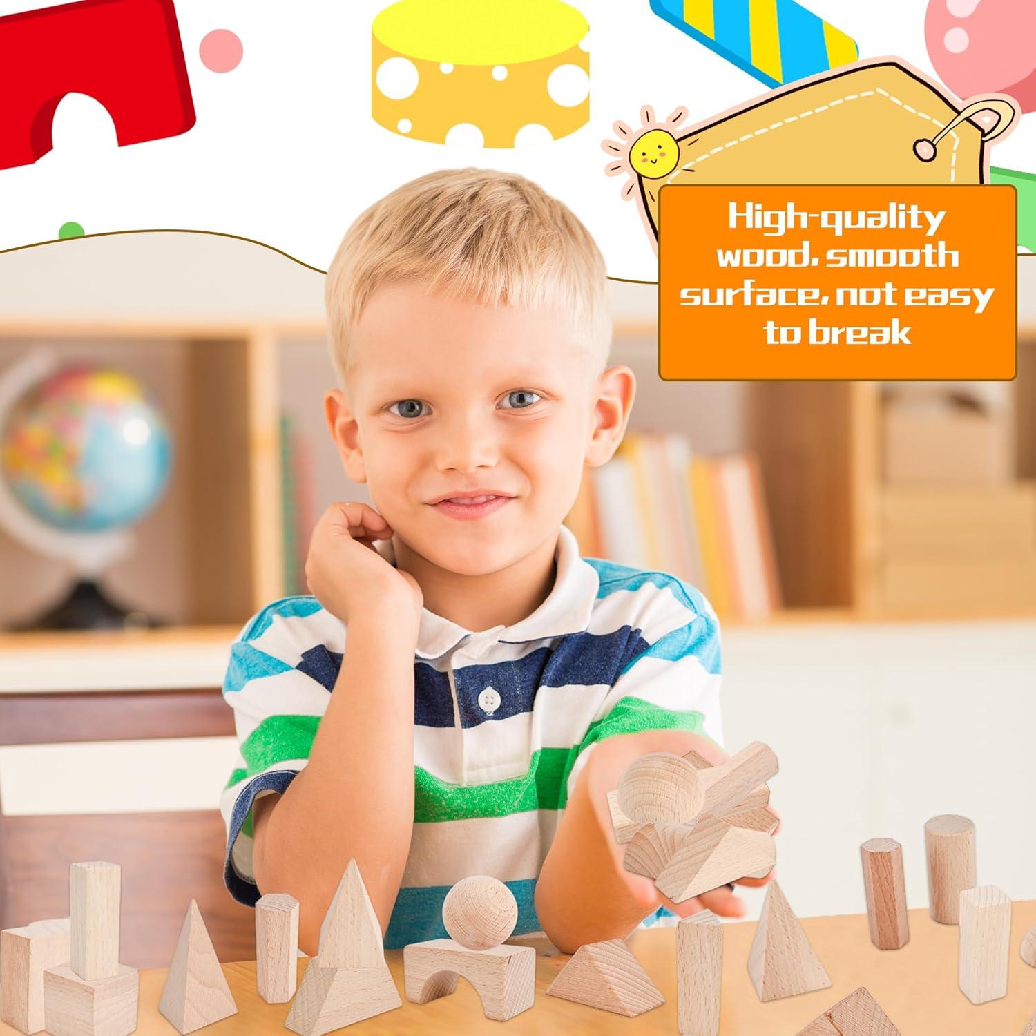 21 Bloques de Madera Geométricos 3D Kugliwa para Niños