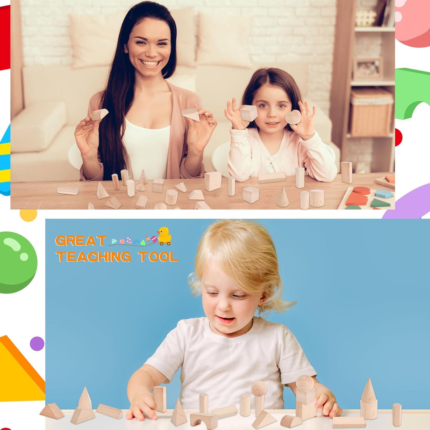 21 Bloques de Madera Geométricos 3D Kugliwa para Niños