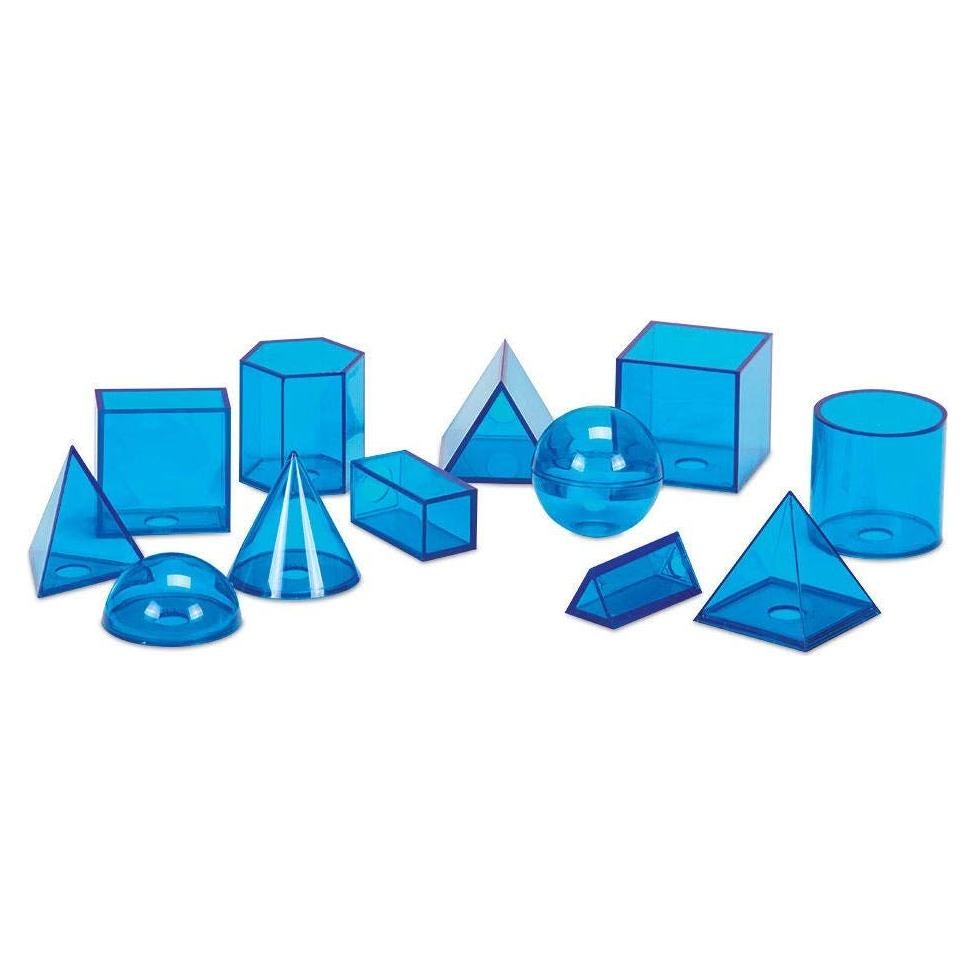 Juego de 12 Sólidos Geométricos Azules hand2mind 3D