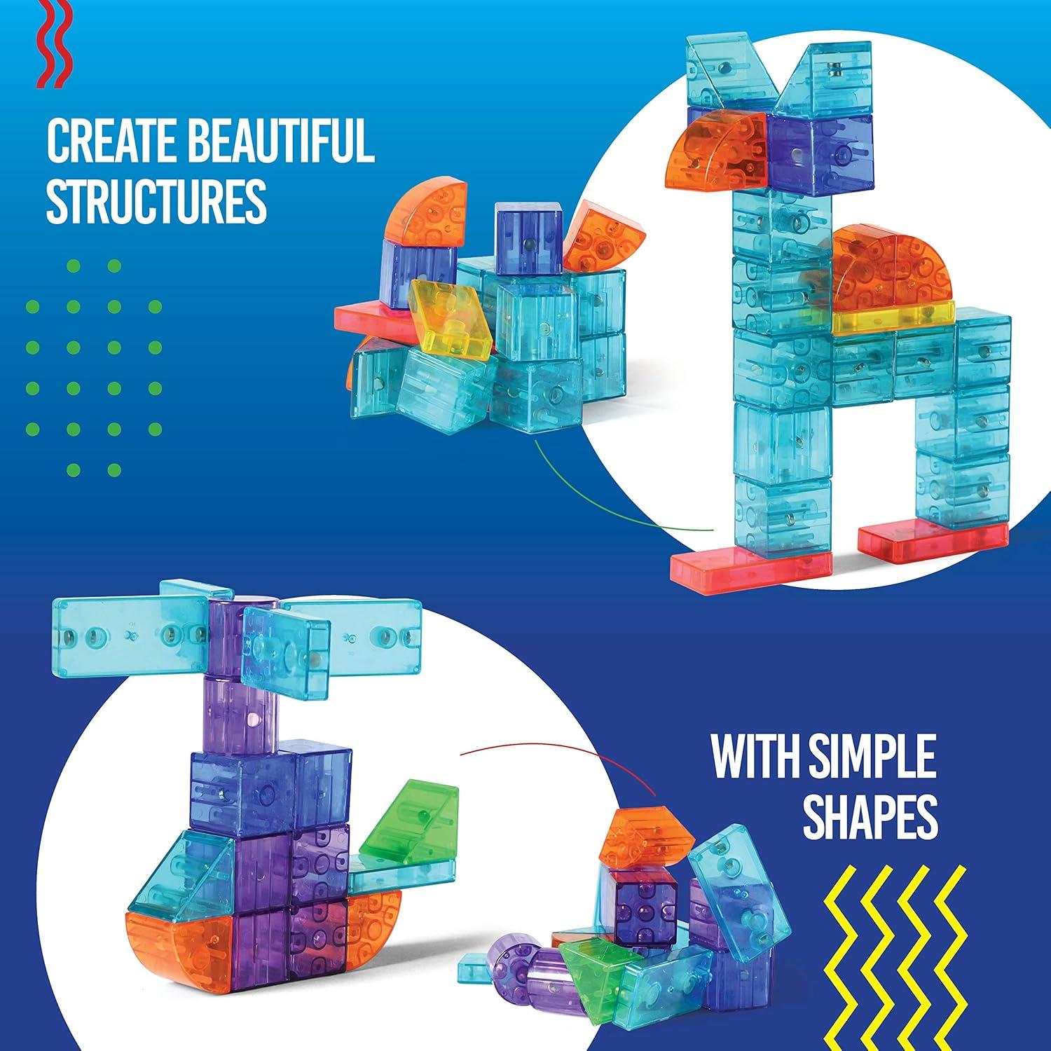 Set de Bloques Magnéticos Play Brainy 101 Piezas 3D para Niños
