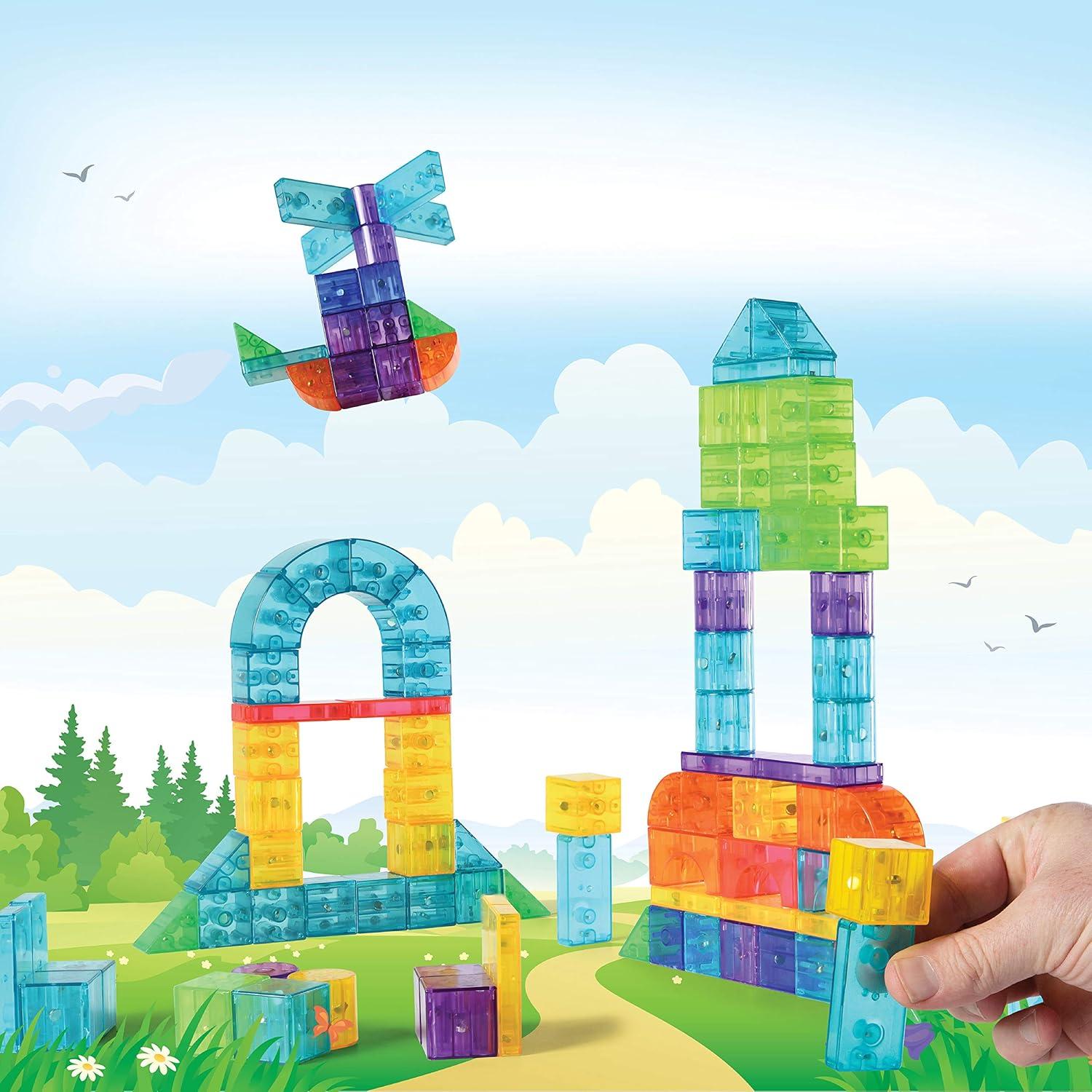 Set de Bloques Magnéticos Play Brainy 101 Piezas 3D para Niños