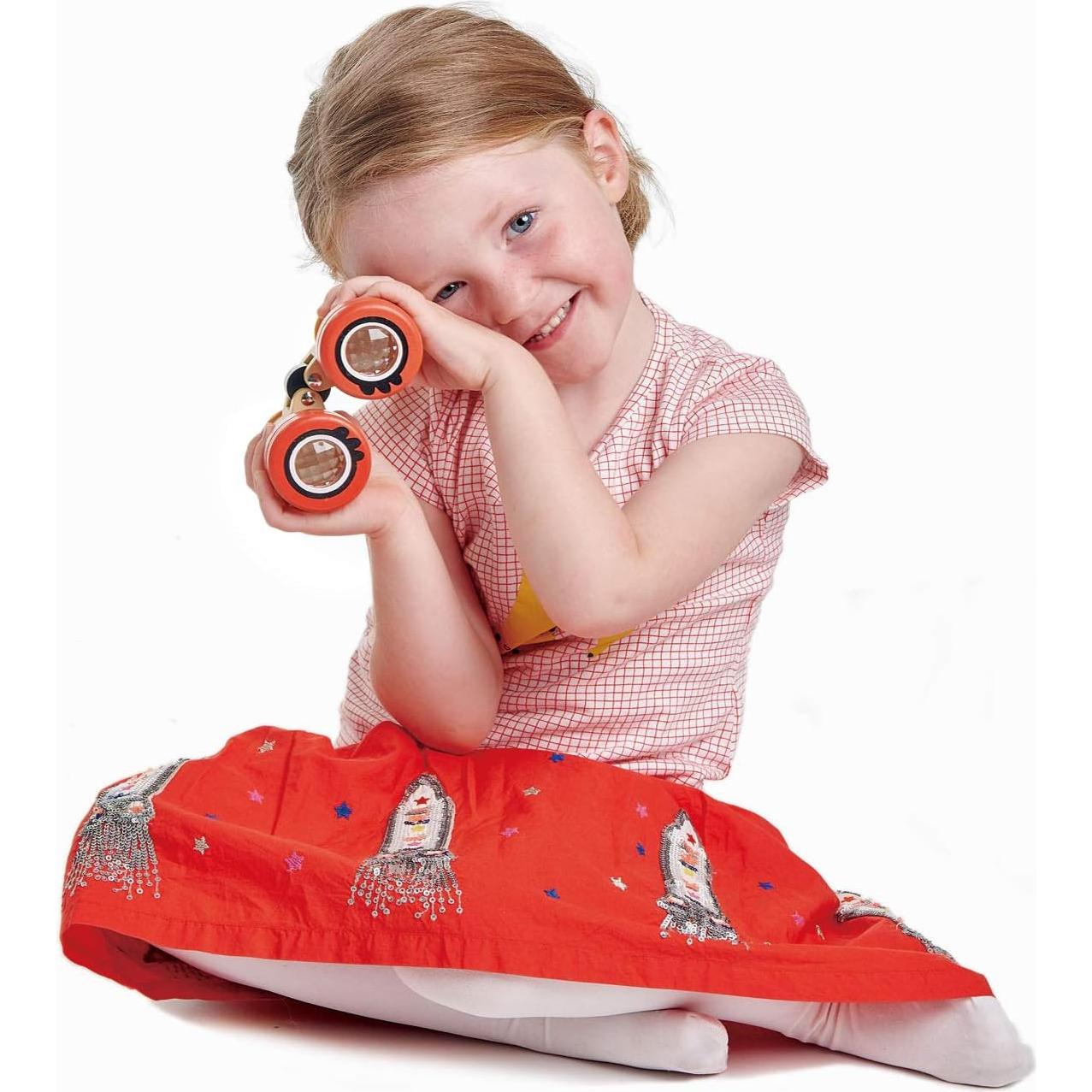 Binoculares de Madera Tender Leaf Toys con Lentes Caleidoscopio 12.8x8x5.2cm