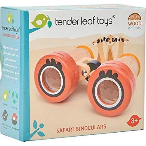 Binoculares de Madera Tender Leaf Toys con Lentes Caleidoscopio 12.8x8x5.2cm