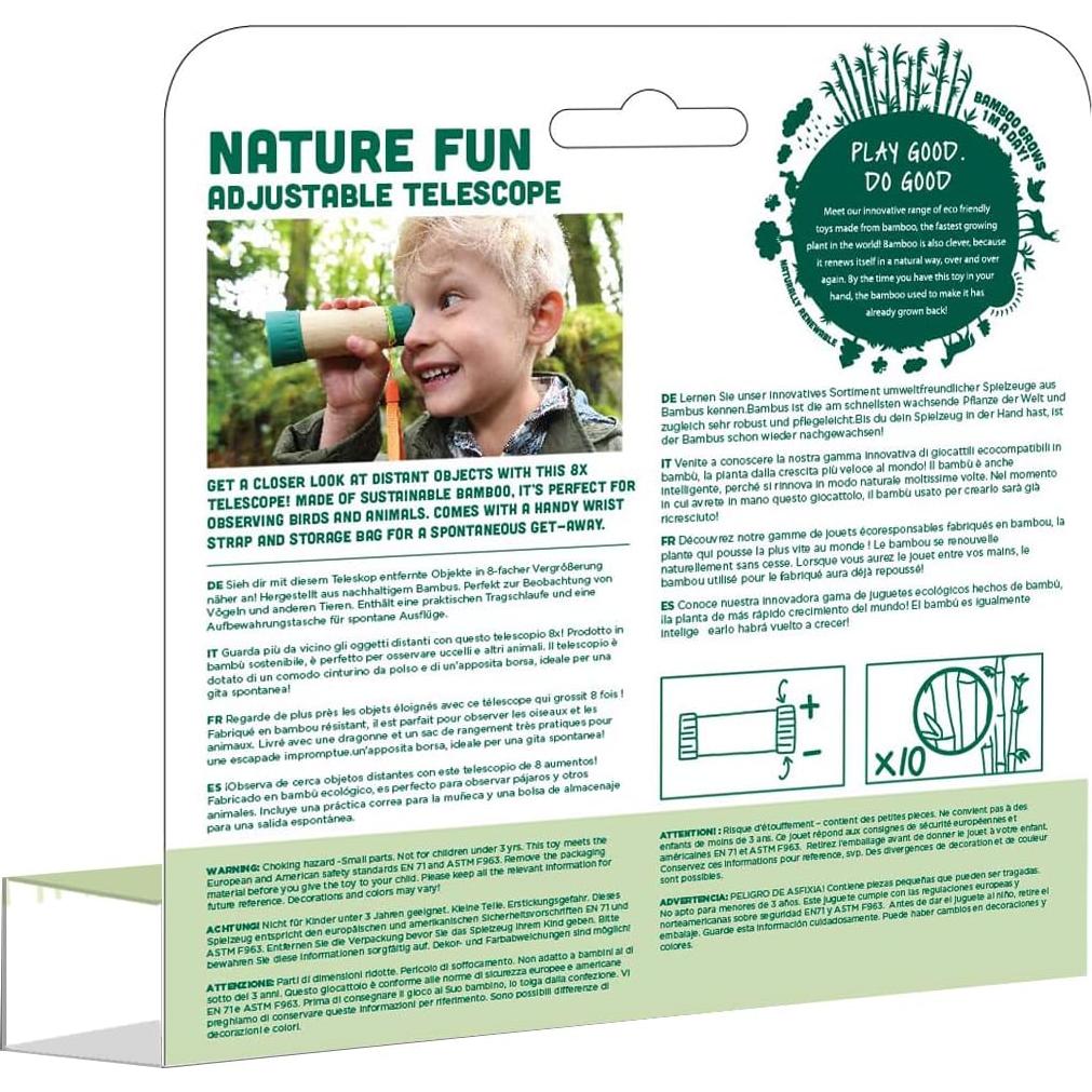 Telescopio Ajustable Hape 8X para Niños de Bambú Sostenible
