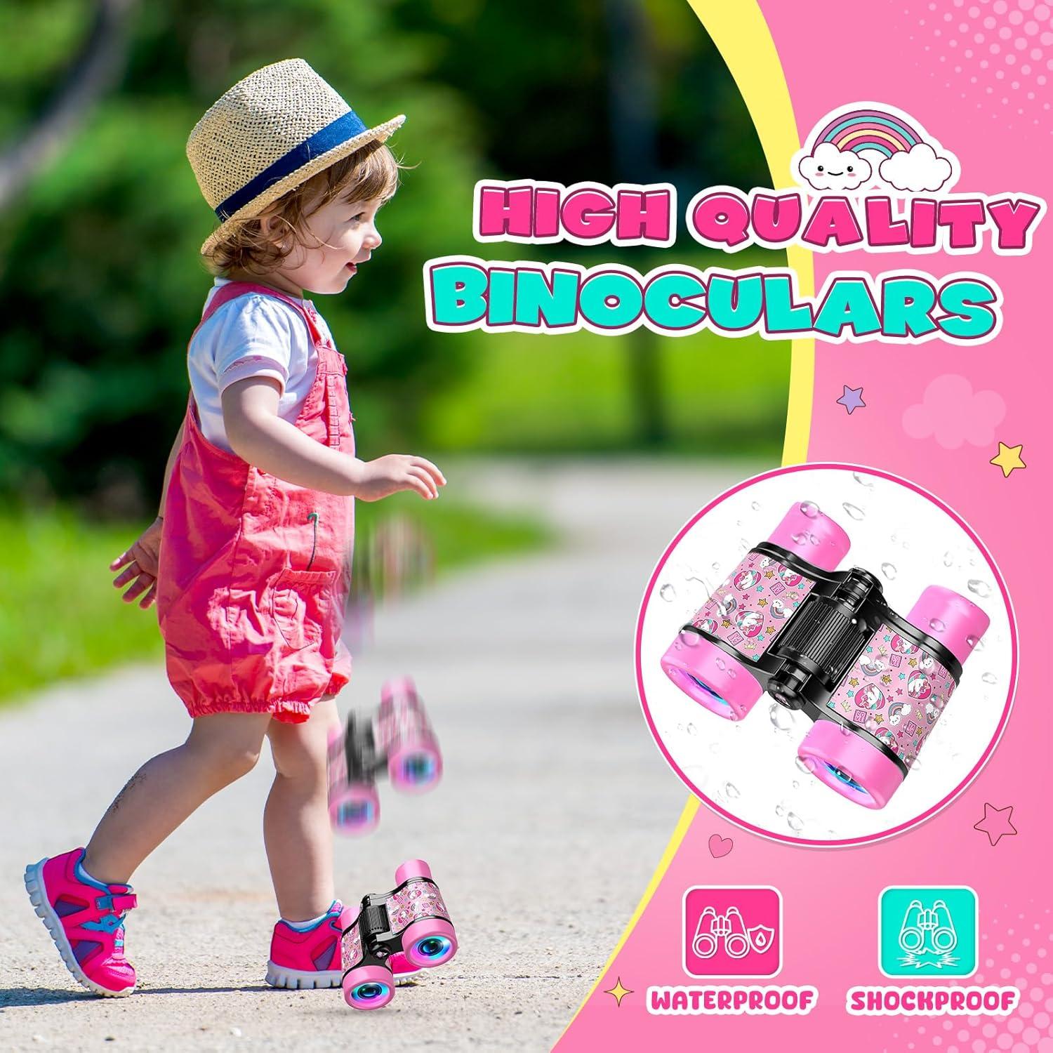 Binoculares de Unicornio Rosados FunforFun para Niños 3-8 Años