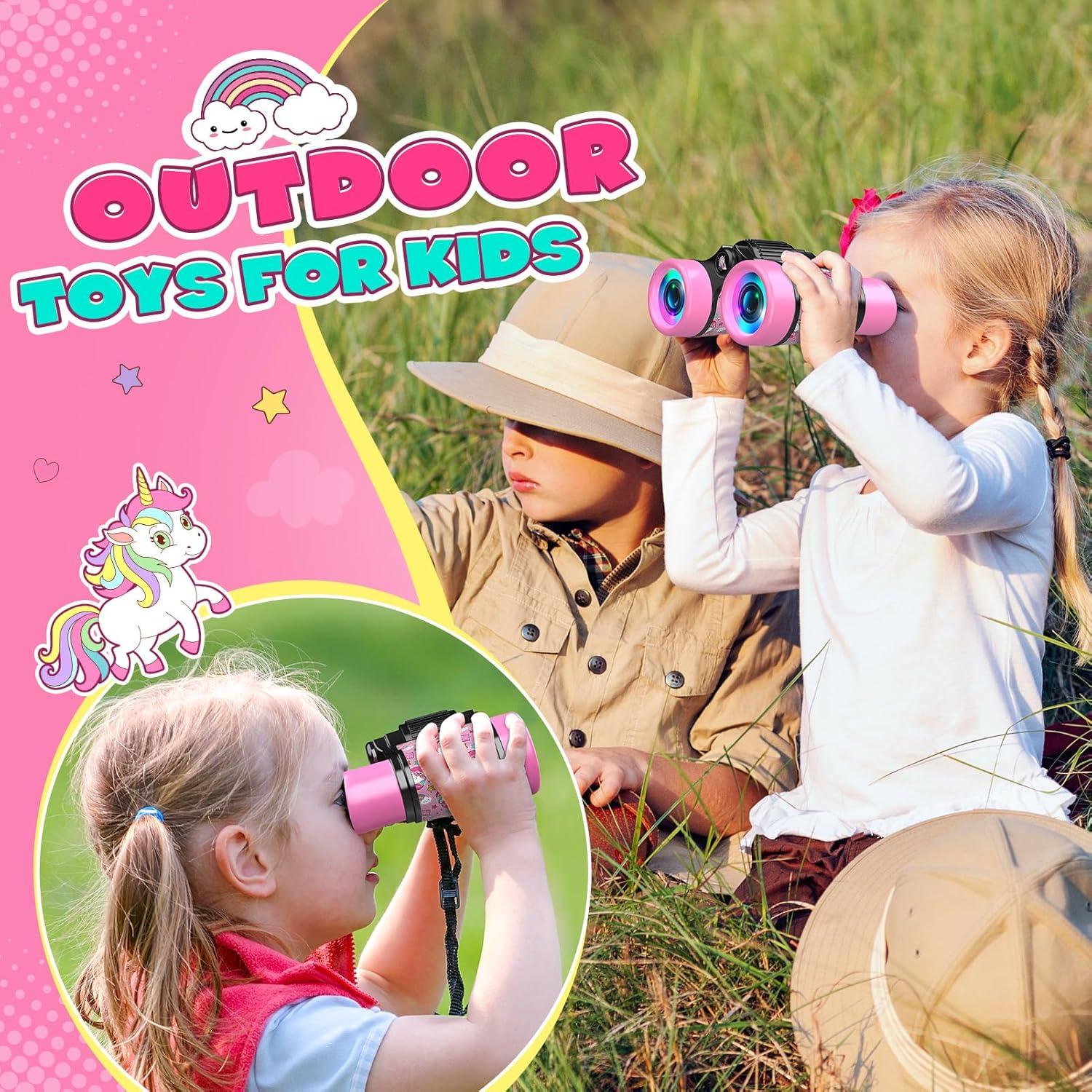 Binoculares de Unicornio Rosados FunforFun para Niños 3-8 Años