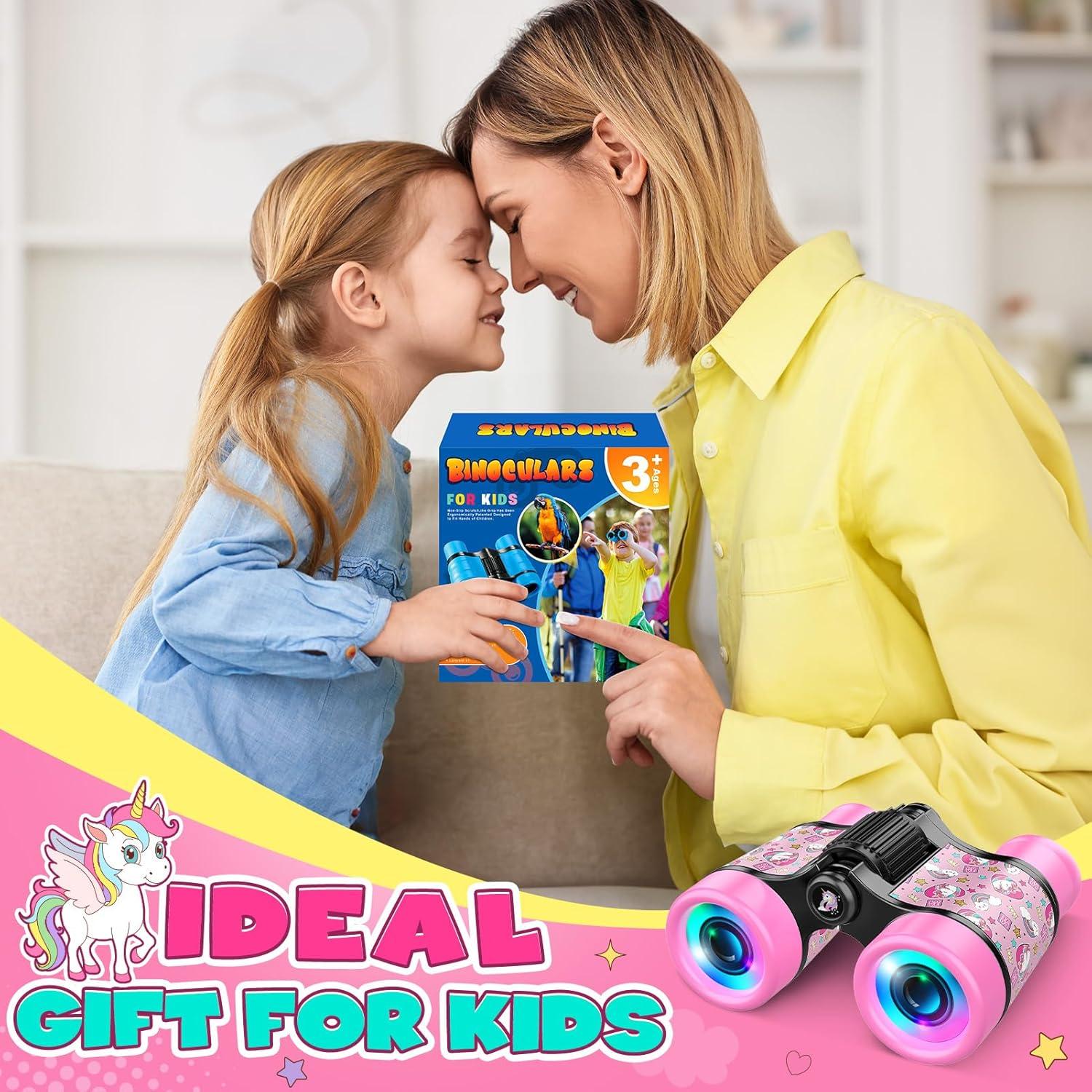 Binoculares de Unicornio Rosados FunforFun para Niños 3-8 Años