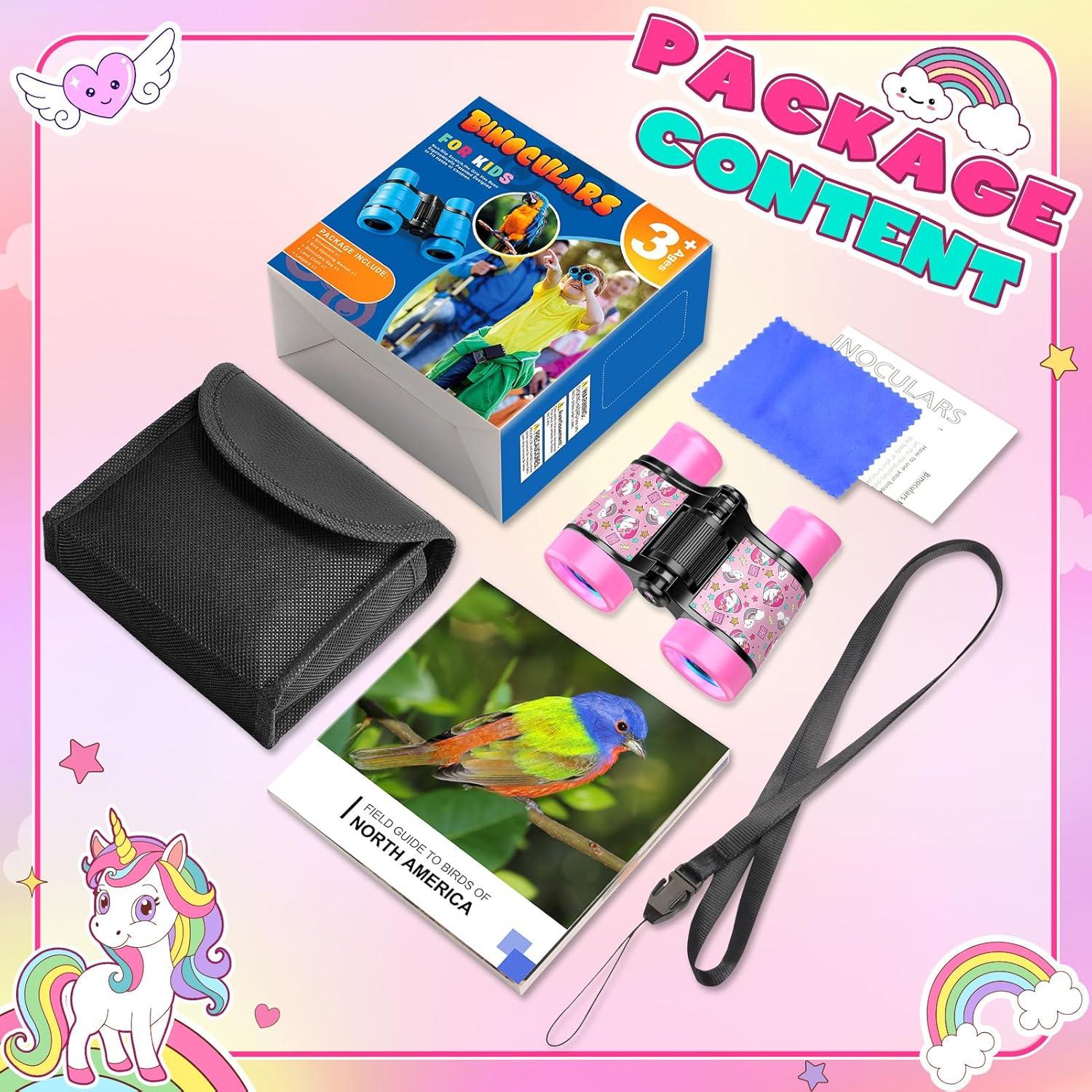 Binoculares de Unicornio Rosados FunforFun para Niños 3-8 Años