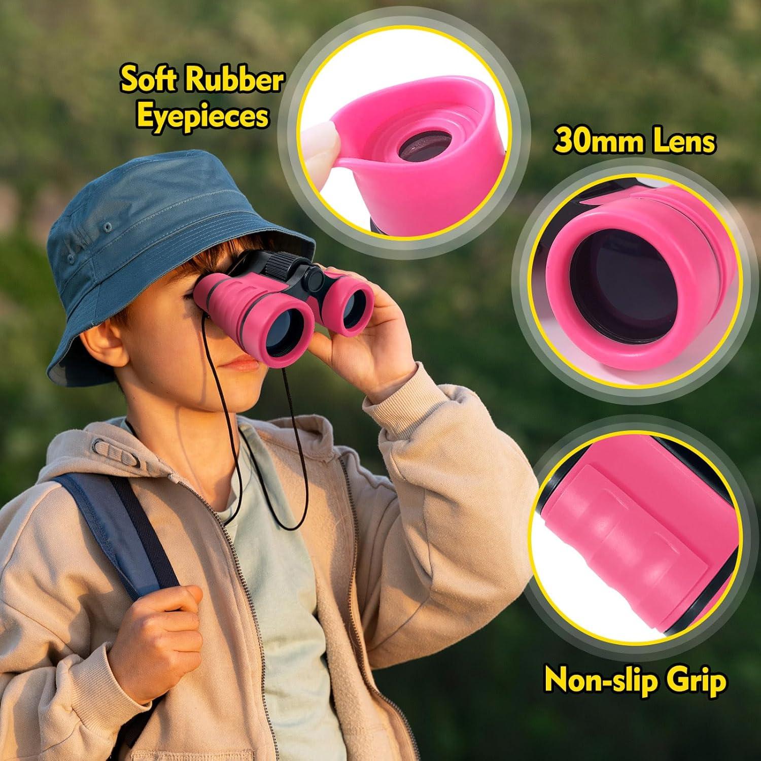 Binoculares para Niños YOPINSAND 4x 30mm Rosa - Regalo Ideal