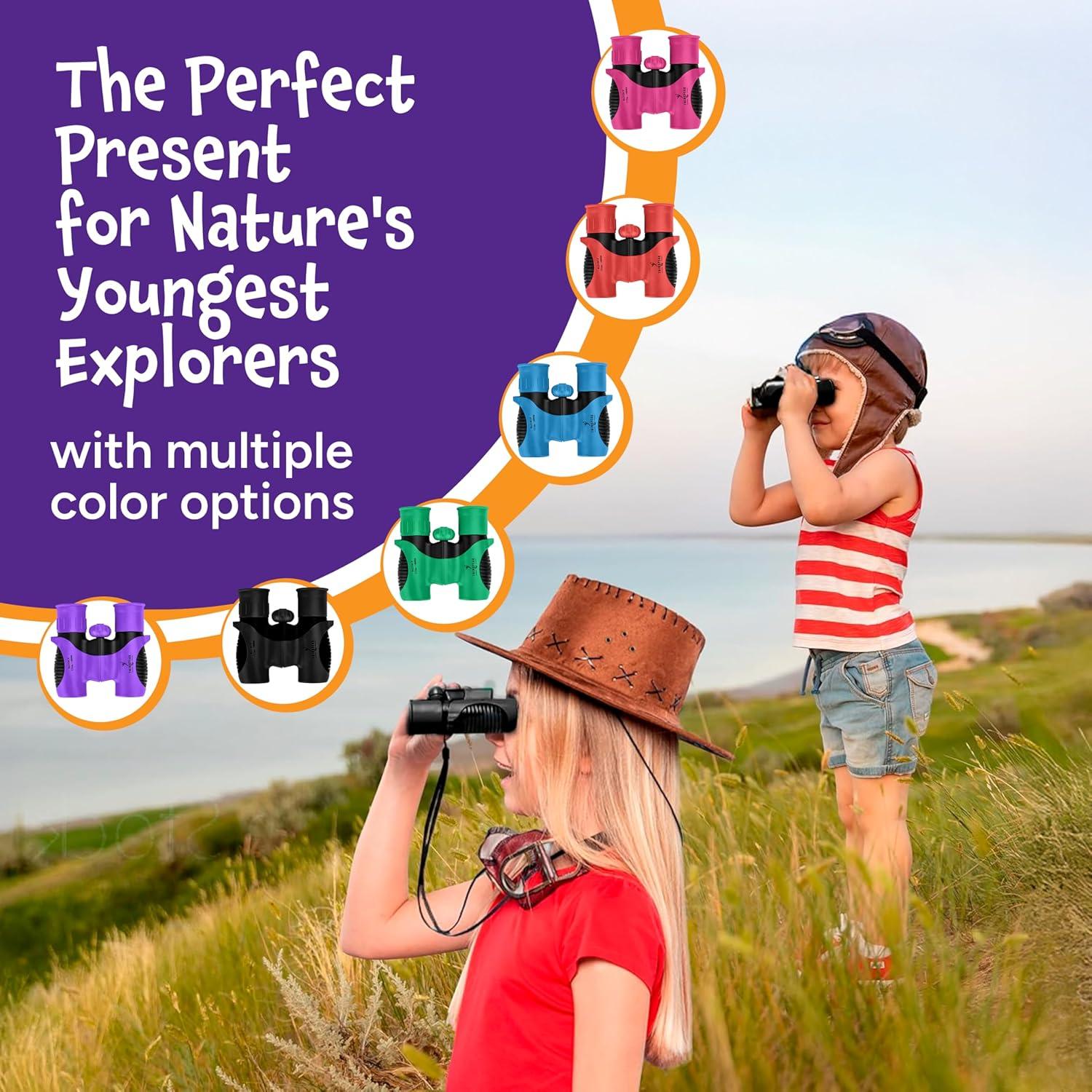 Binoculares Think Peak Verde para Niños 4-8 Años - Aventura al Aire Libre