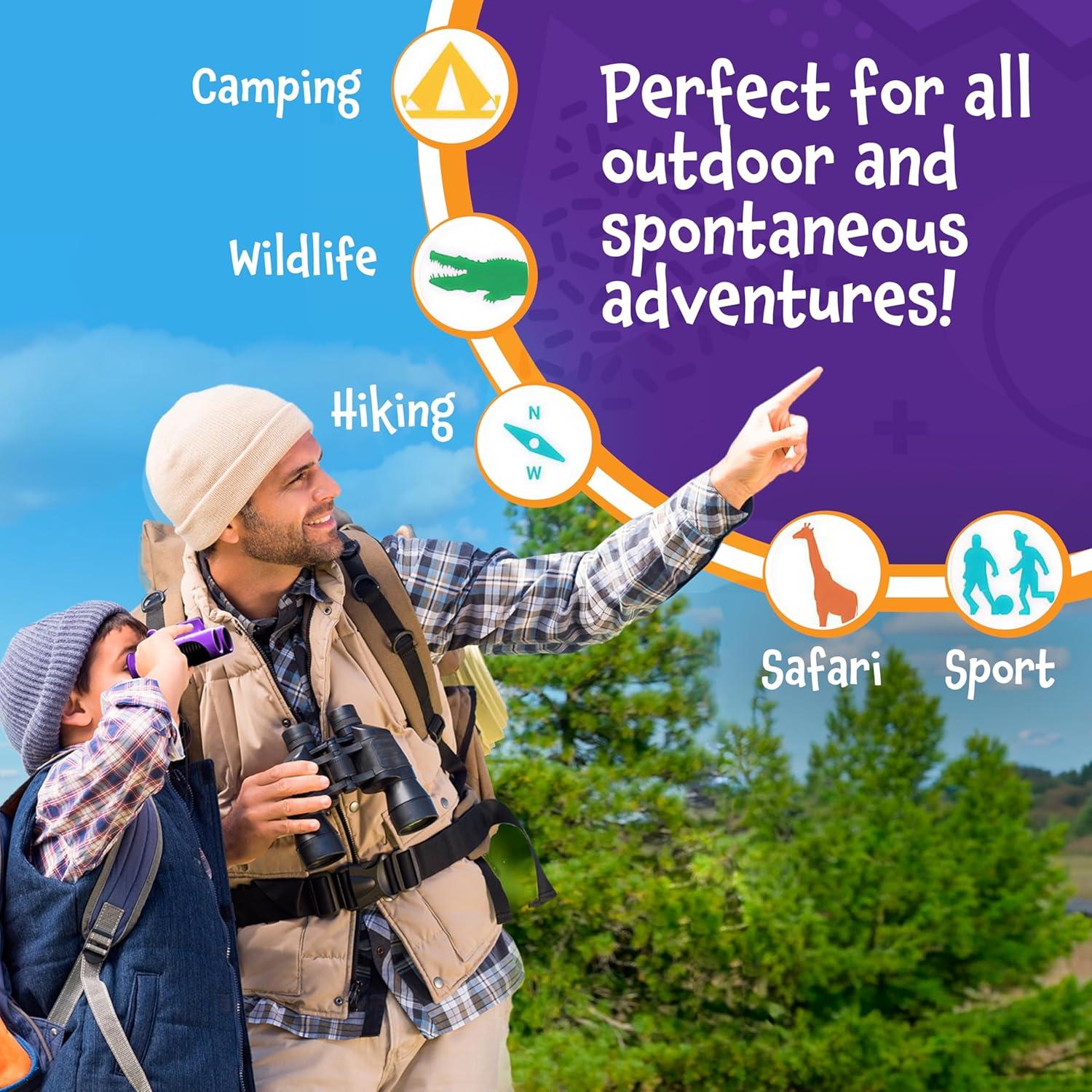 Binoculares Think Peak Verde para Niños 4-8 Años - Aventura al Aire Libre