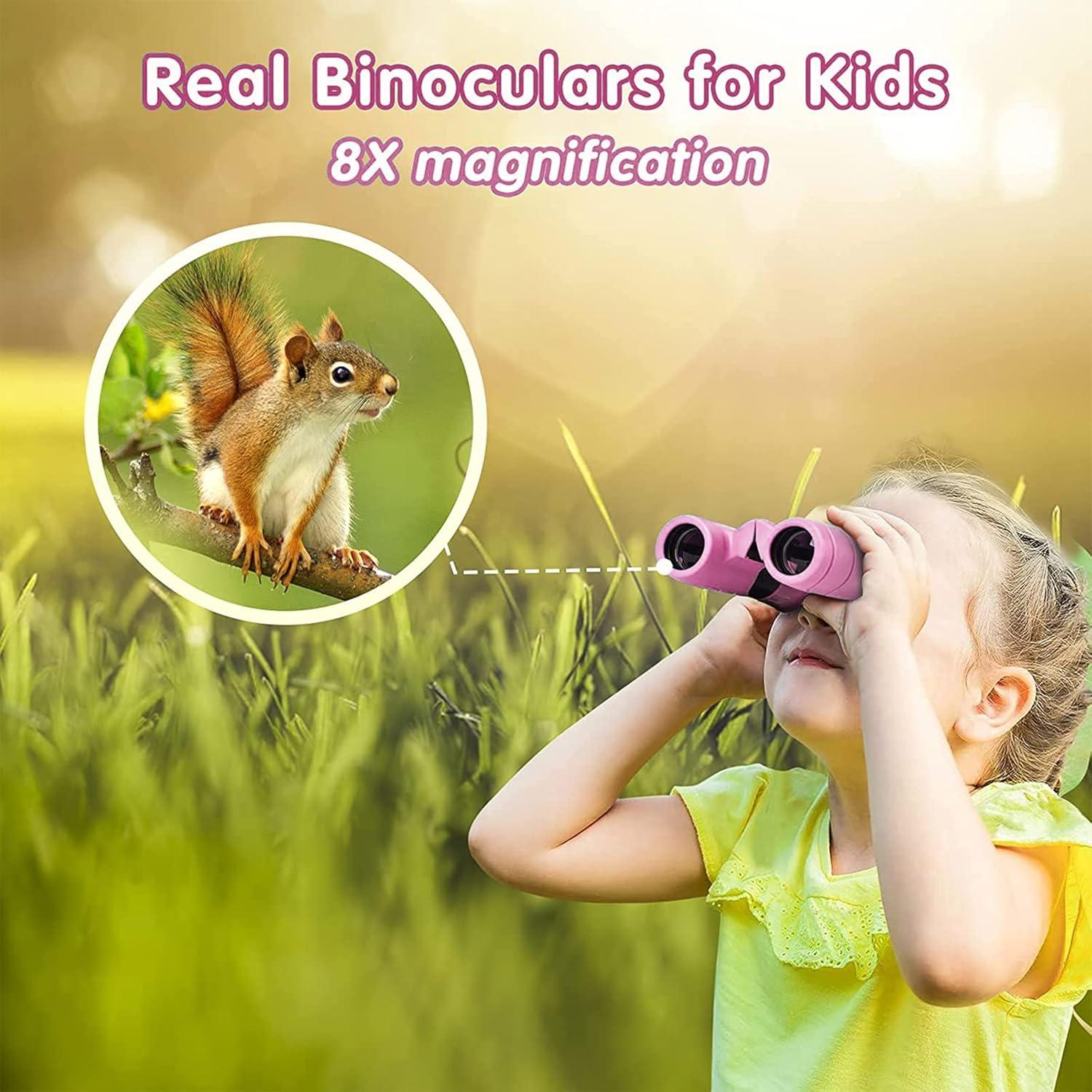 Binoculares TEZILON 8x21 para Niños - Alta Resolución Rosa