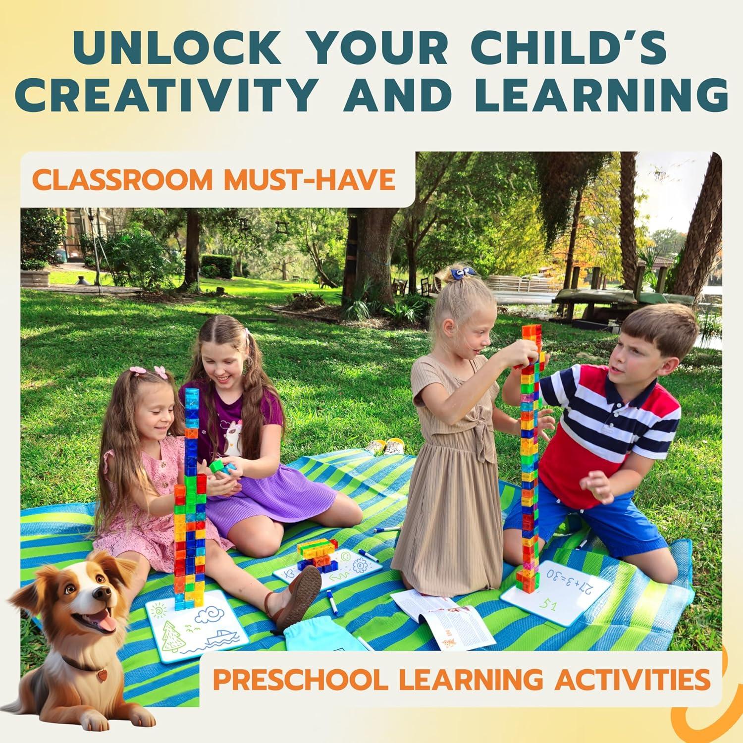 Set de 48 Bloques Magnéticos Transparentes 1" LOCKER STEM 2-en-1