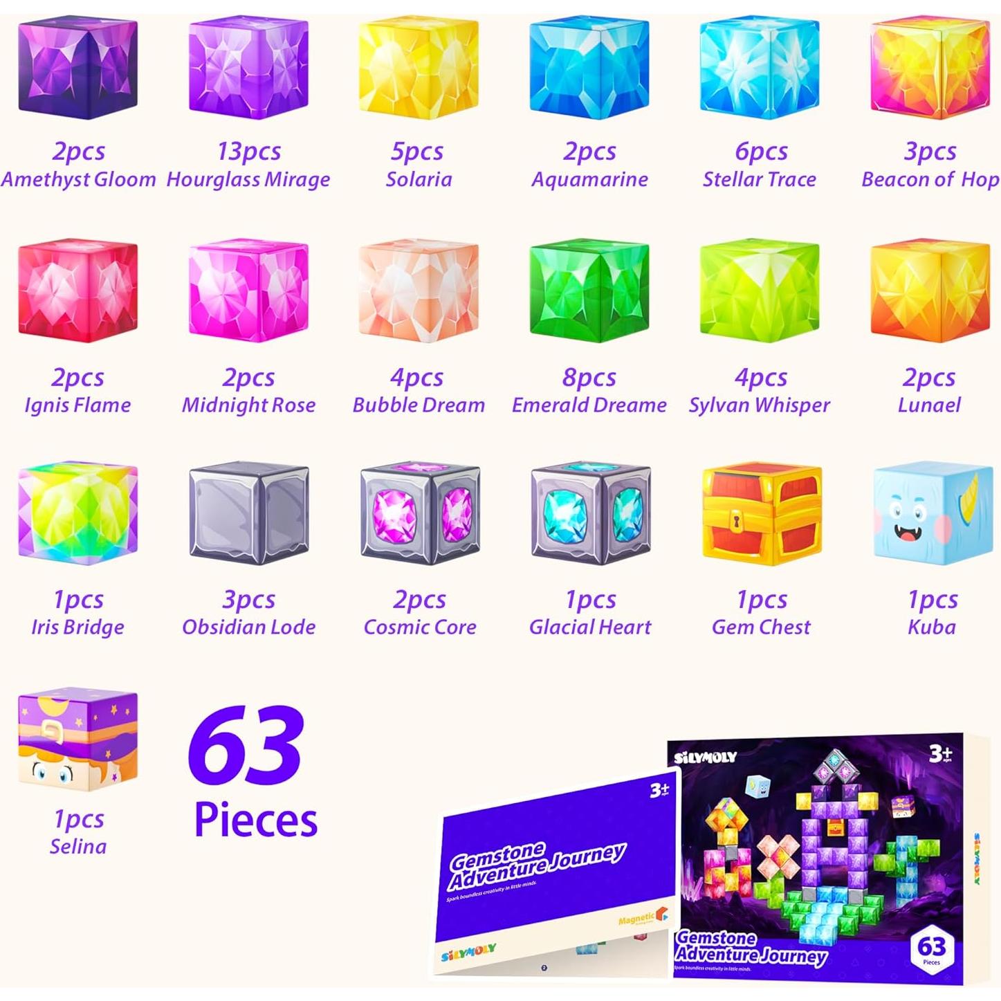 Bloques Magnéticos SILYMOLY 1.2" para Niños 3-5 Años