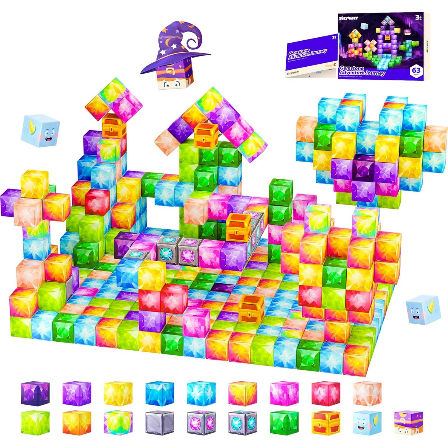 Bloques Magnéticos SILYMOLY 1.2" para Niños 3-5 Años