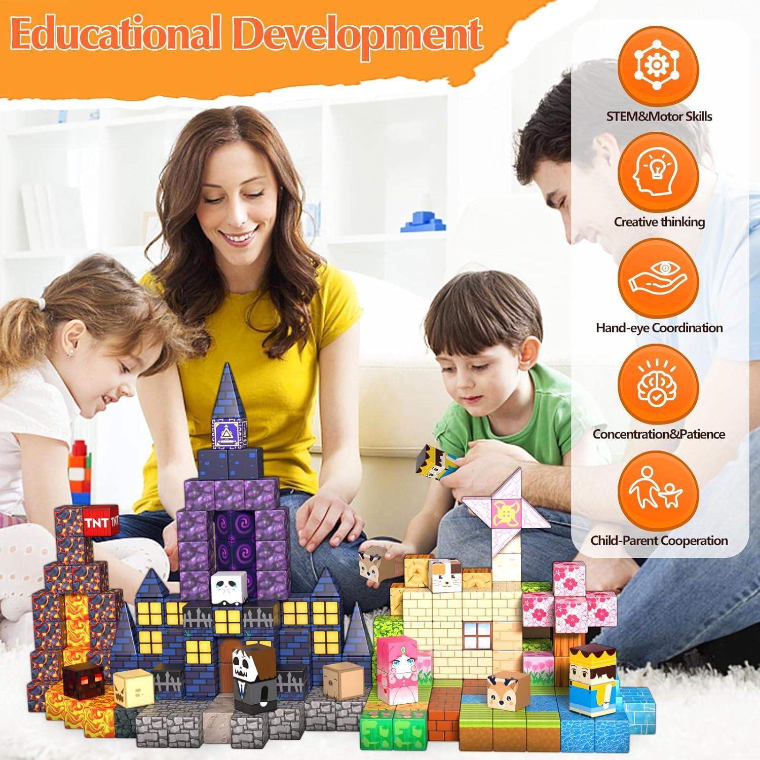 MITCIEN 220 PCS Bloques Magnéticos para Niños 3-12 Años