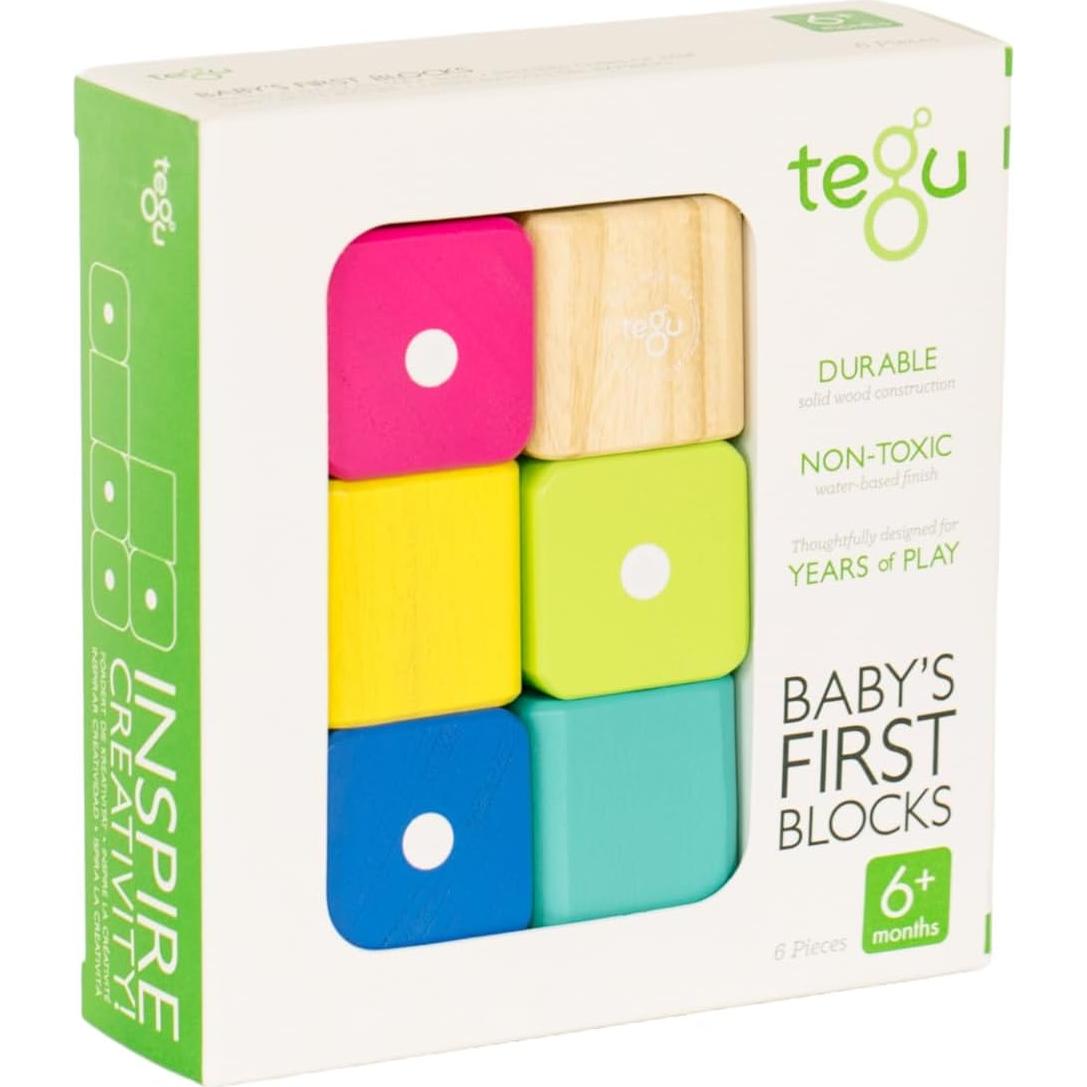 Bloques Magnéticos para Bebés Tegu - 6 Piezas de Madera