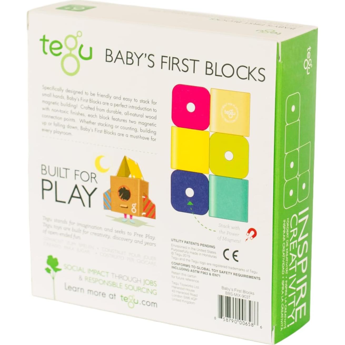 Bloques Magnéticos para Bebés Tegu - 6 Piezas de Madera