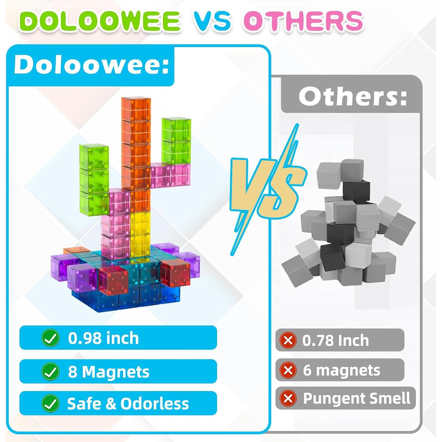 Bloques Magnéticos Doloowee 50 PCS para Niños 3+