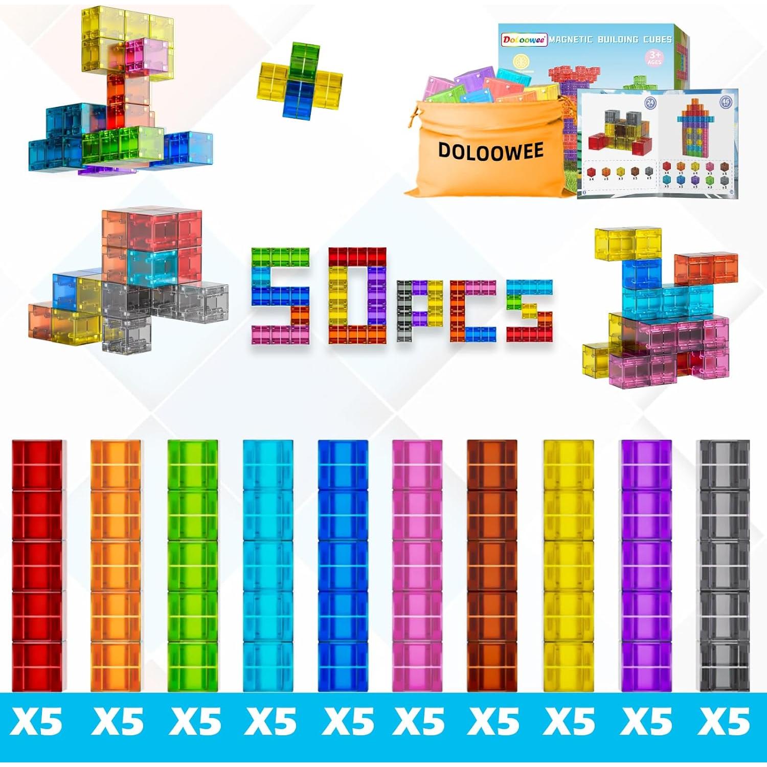 Bloques Magnéticos Doloowee 50 PCS para Niños 3+