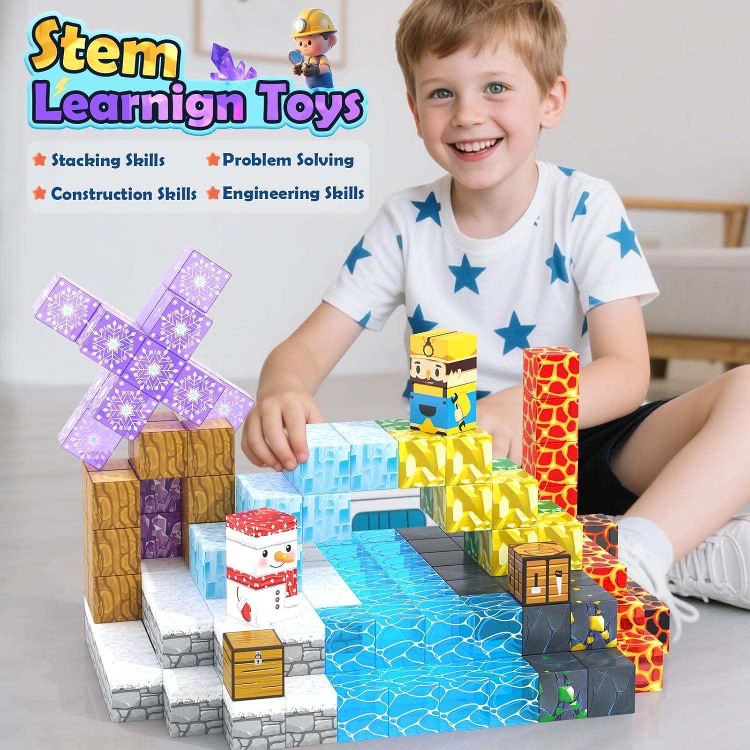 Bloques Magnéticos Toylogy 100PCS Juguetes Educativos 3-8 Años