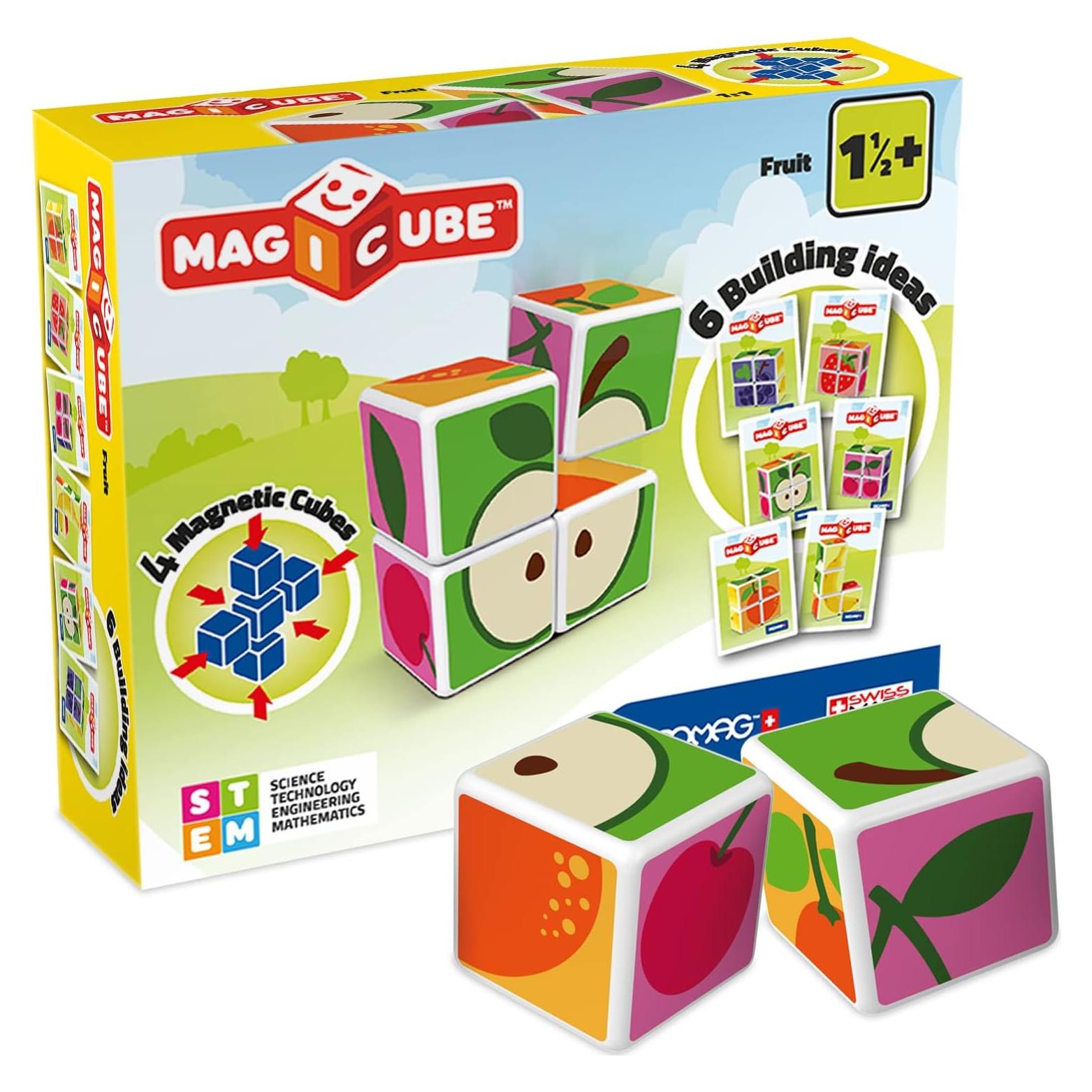 Geomag MagiCube Fruta Set de Cubos Magnéticos 4 Piezas