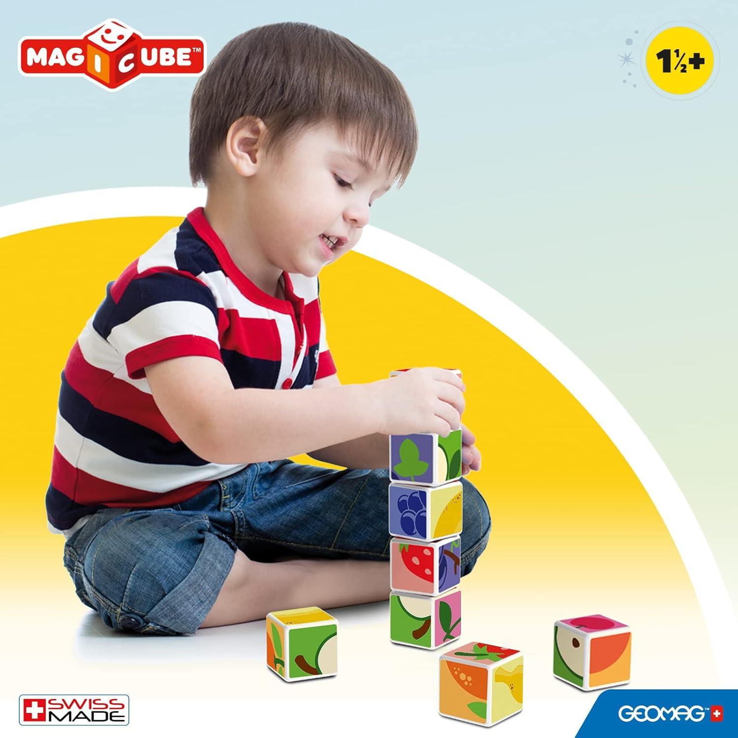 Geomag MagiCube Fruta Set de Cubos Magnéticos 4 Piezas