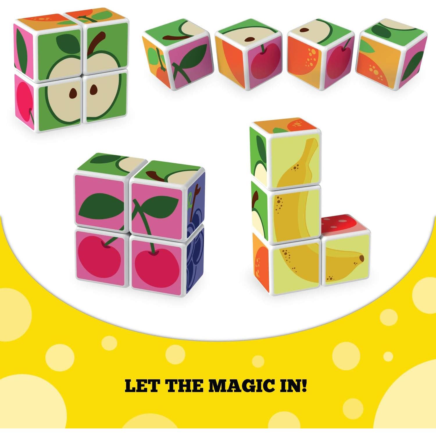 Geomag MagiCube Fruta Set de Cubos Magnéticos 4 Piezas