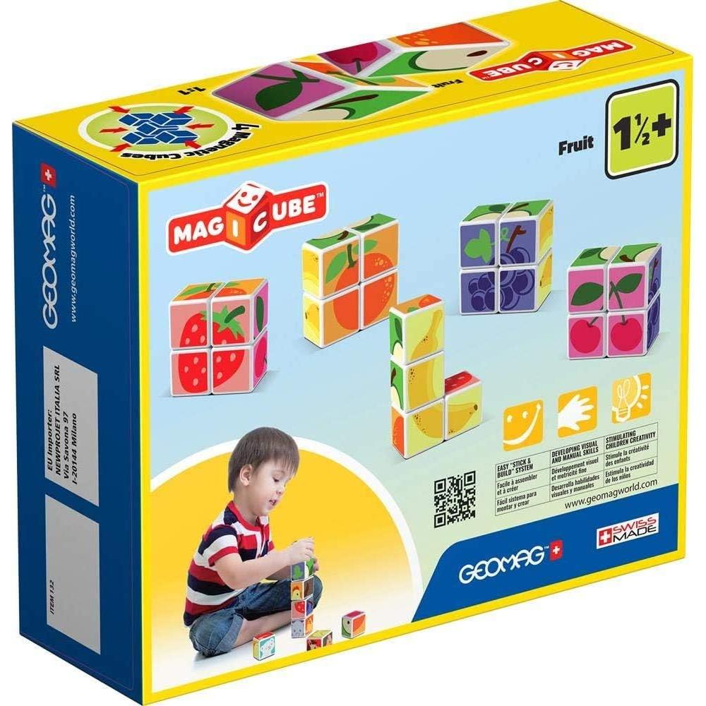Geomag MagiCube Fruta Set de Cubos Magnéticos 4 Piezas