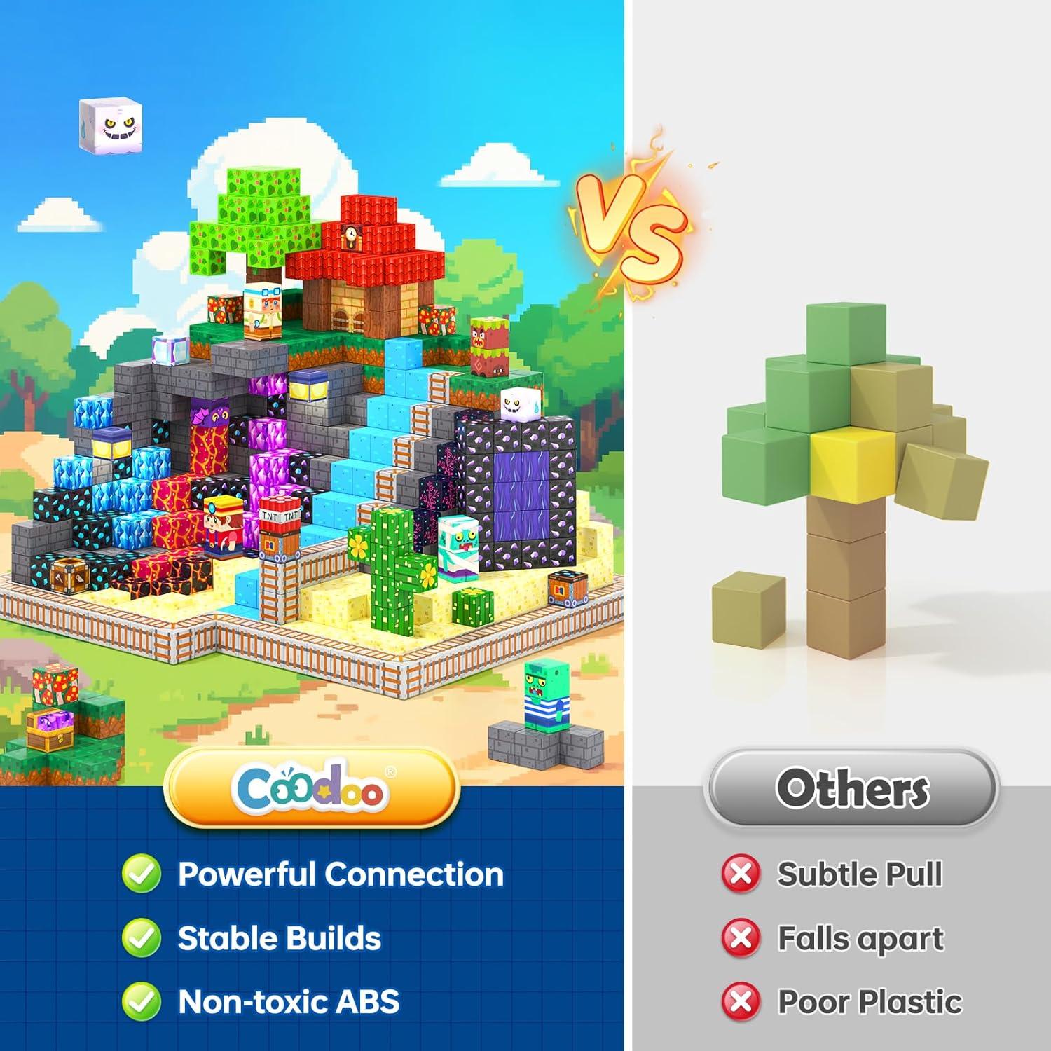 Bloques Magnéticos Coodoo 200 Piezas 2.03 cm Juguete Infantil