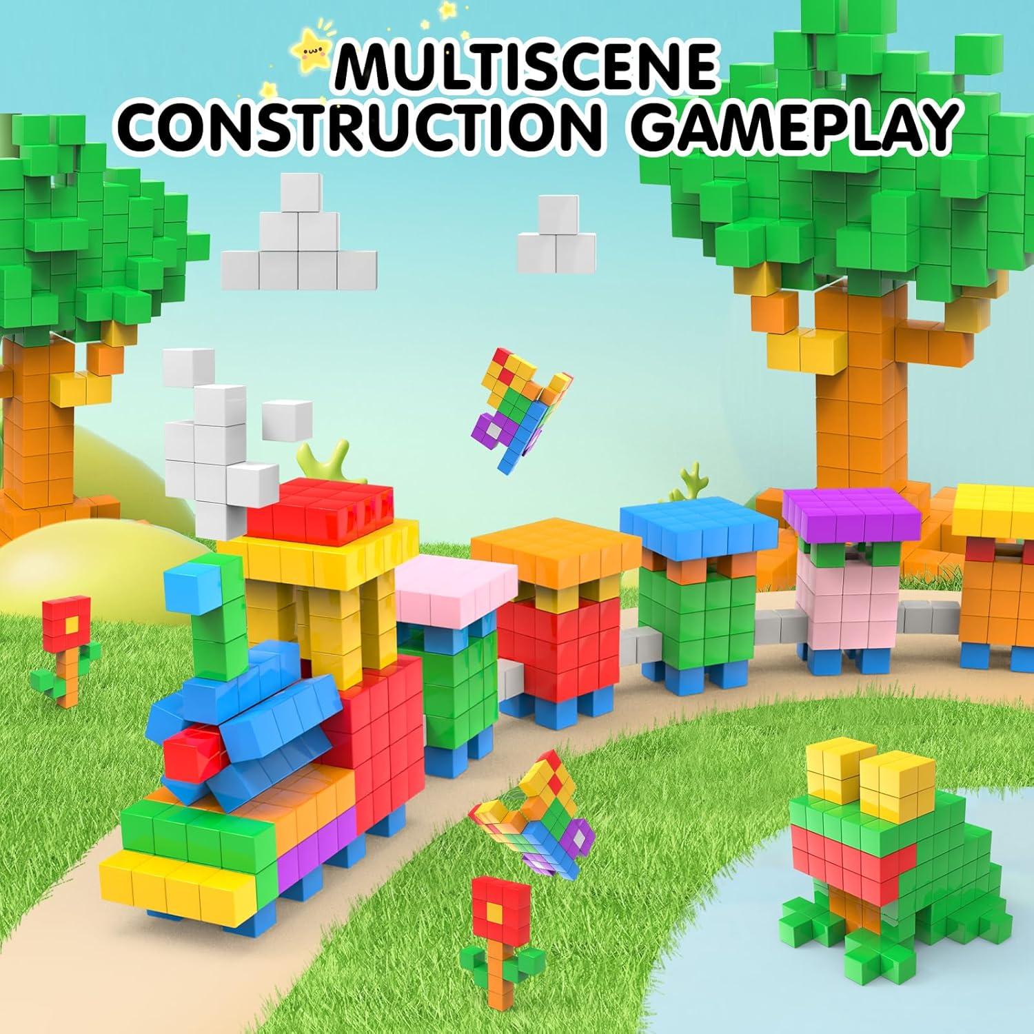 Bloques Magnéticos AuntyFey 64 Piezas Educativos STEM Niños 4-8 Años