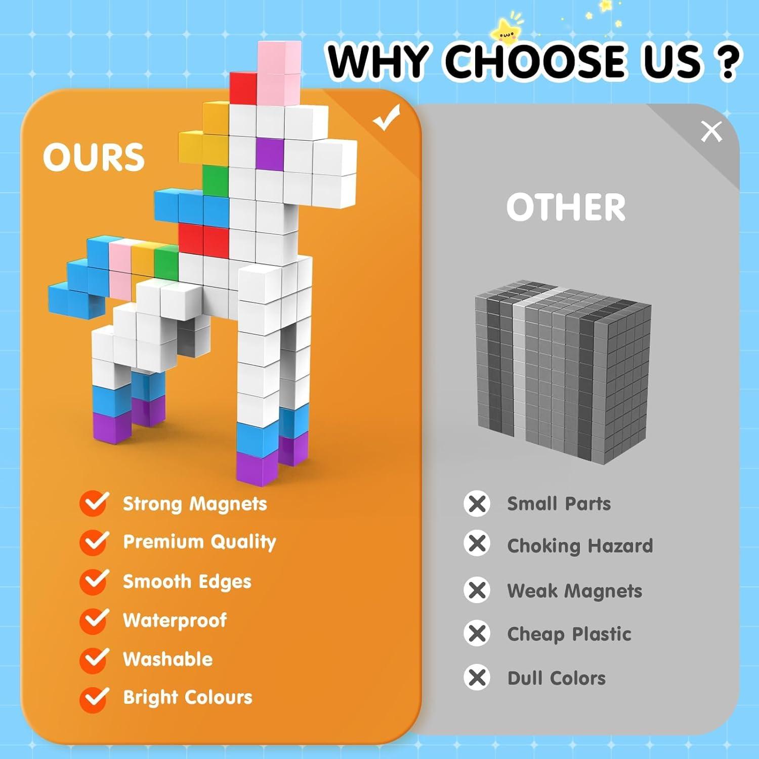 Bloques Magnéticos AuntyFey 64 Piezas Educativos STEM Niños 4-8 Años