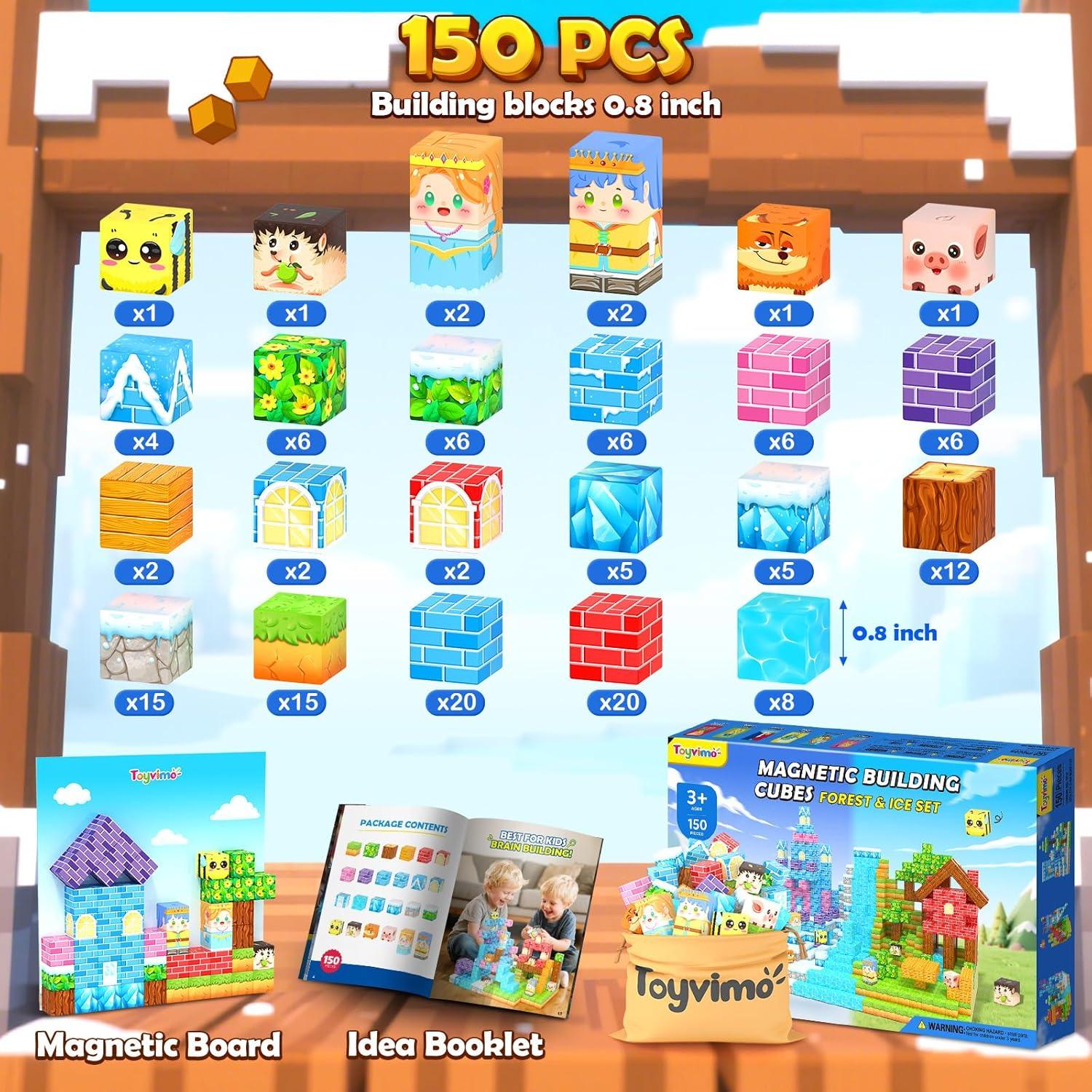 Bloques Magnéticos 150 Piezas Toyvimo - Juguetes Educativos STEM