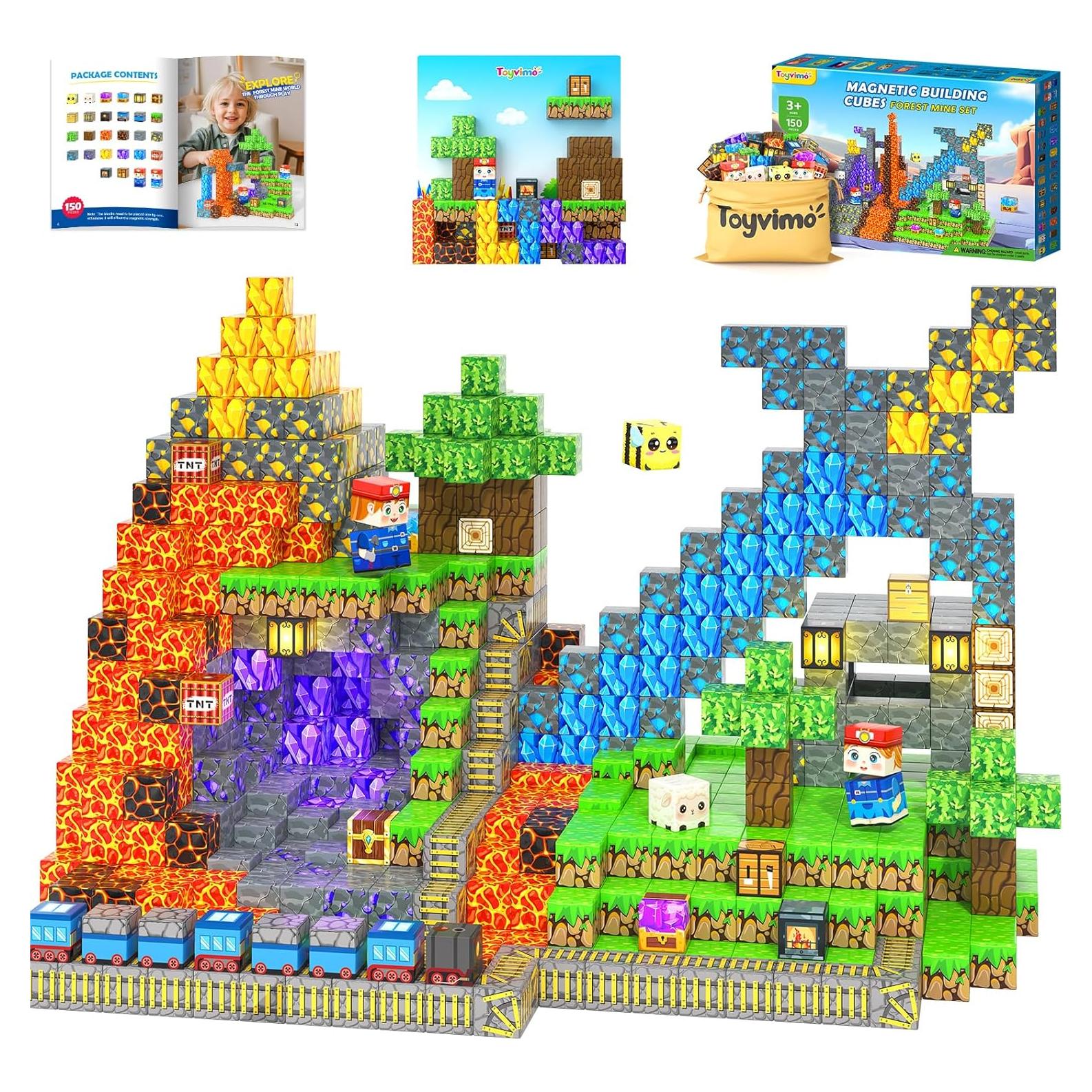 Bloques Magnéticos Toyvimo 150PCS con Tablero para Niños 3+