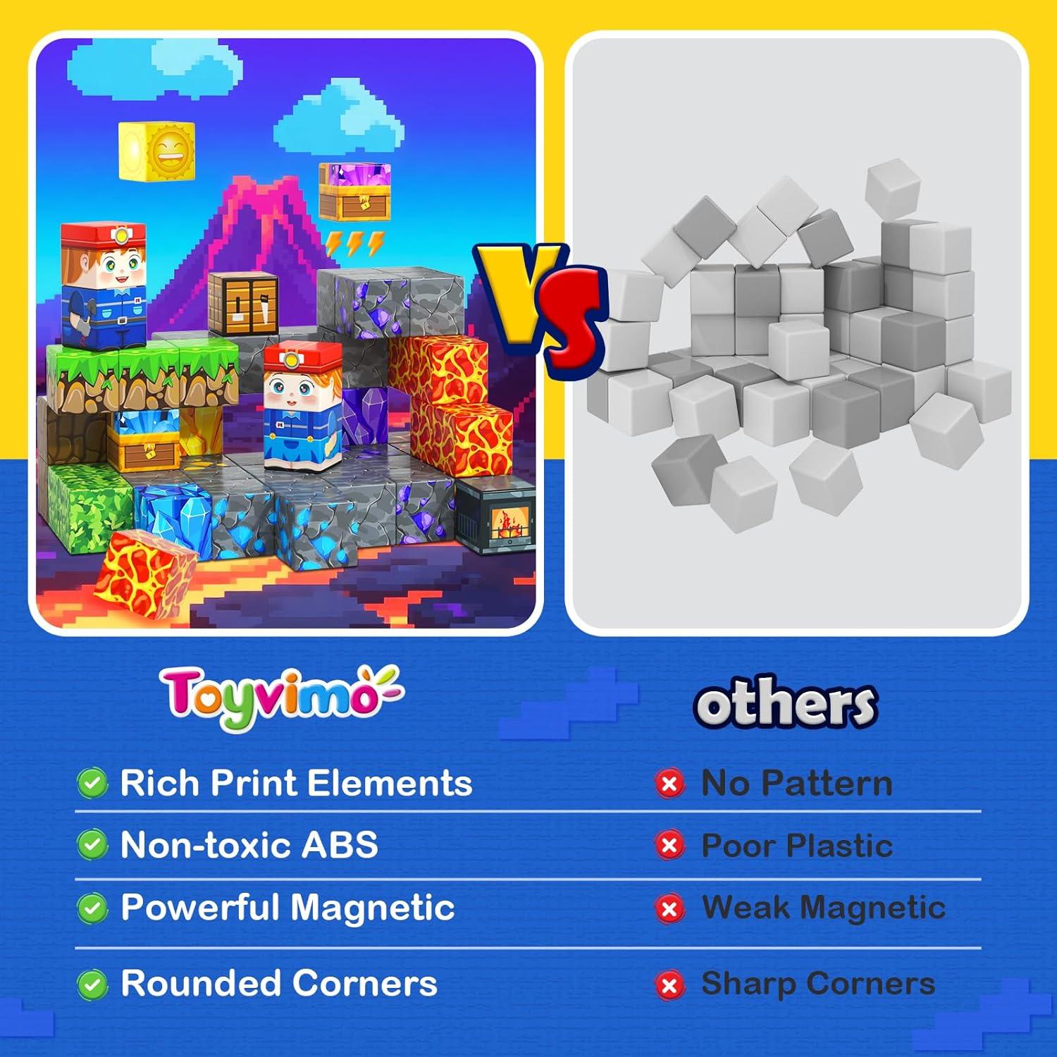 Bloques Magnéticos Toyvimo 150PCS con Tablero para Niños 3+