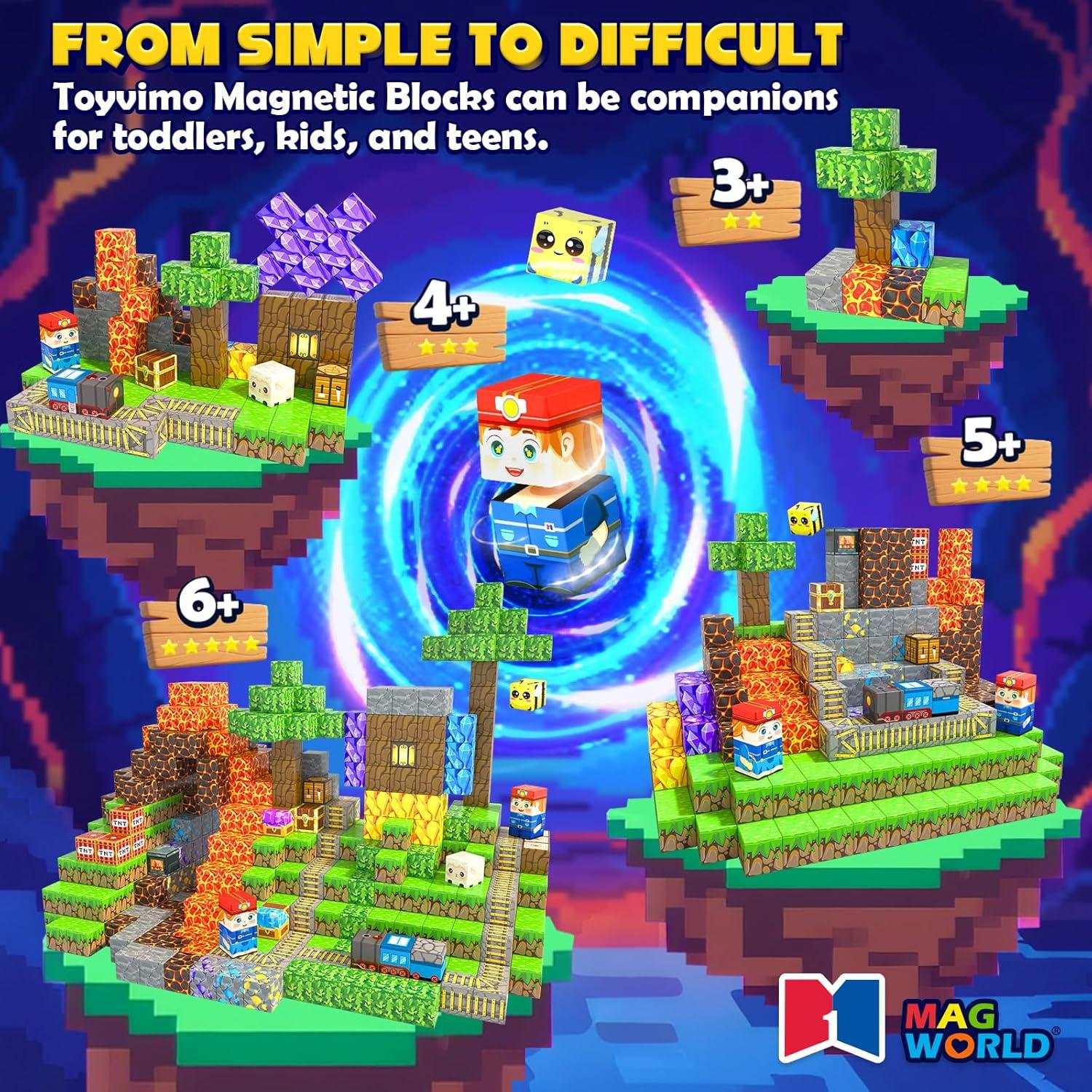Bloques Magnéticos Toyvimo 150PCS con Tablero para Niños 3+