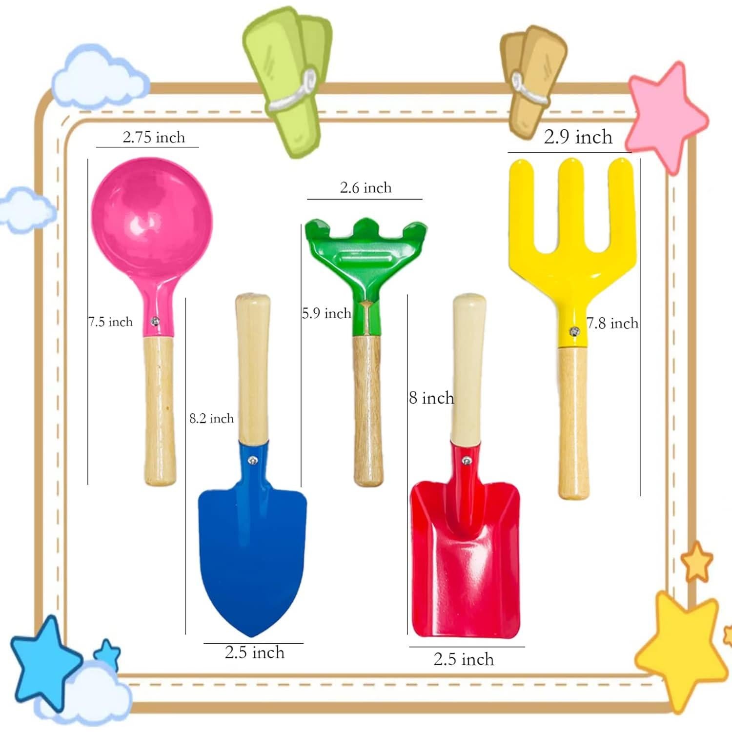 Juego de Herramientas de Jardinería para Niños Delphinus 5 Piezas