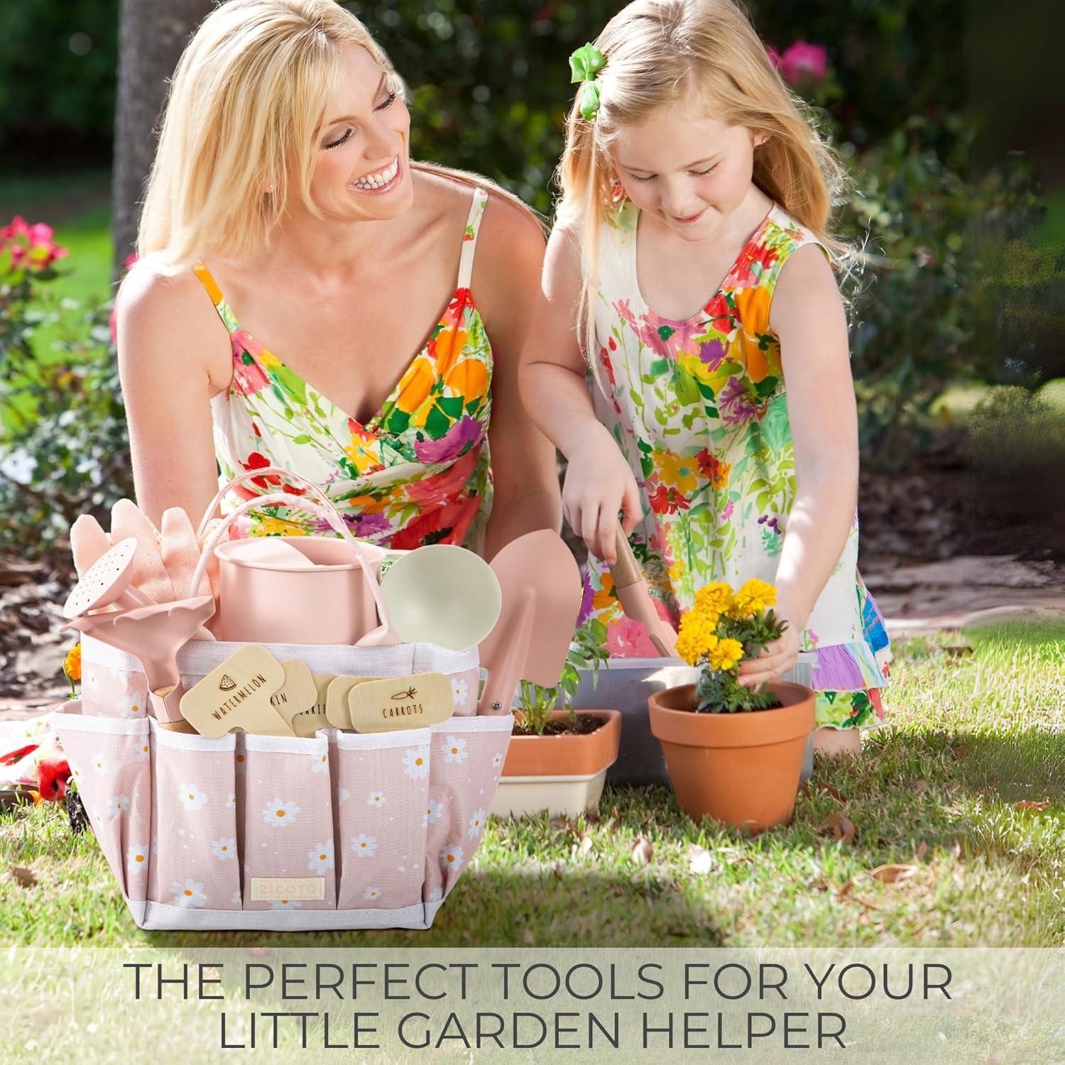 Conjunto de Jardinería para Niños ZICOTO Rosa - Herramientas Seguras