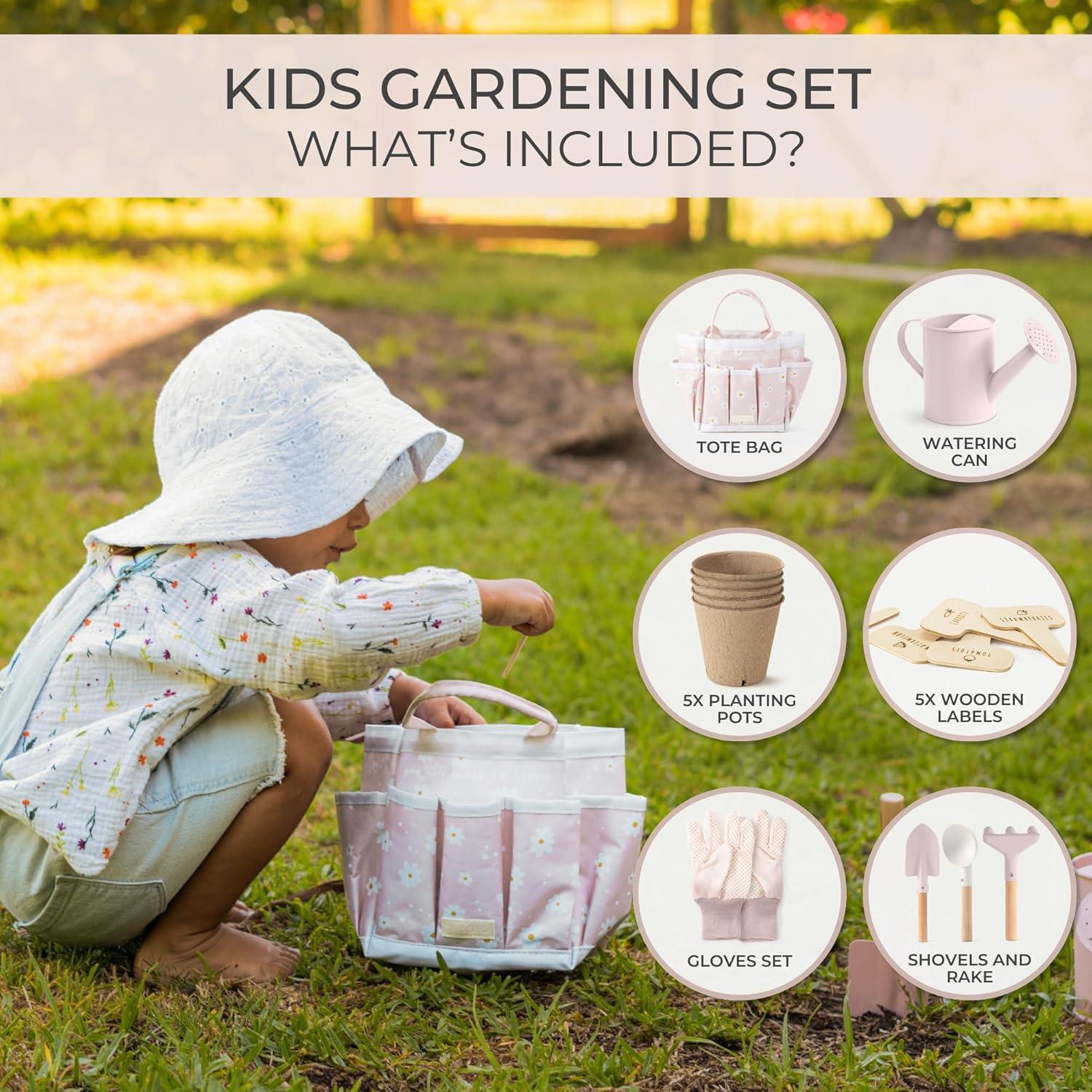 Conjunto de Jardinería para Niños ZICOTO Rosa - Herramientas Seguras