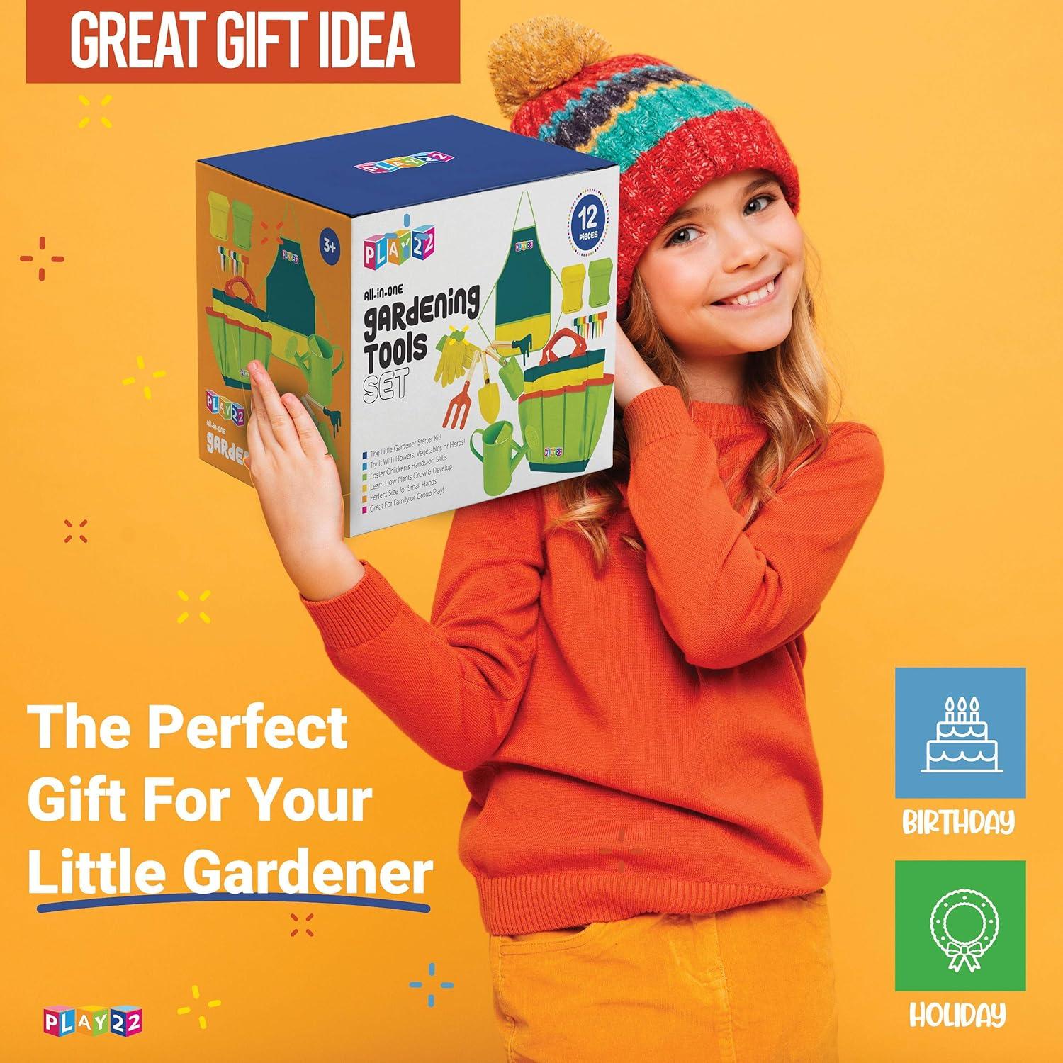 Juego de Jardinería para Niños Play22 - 12 Piezas con Bolsa