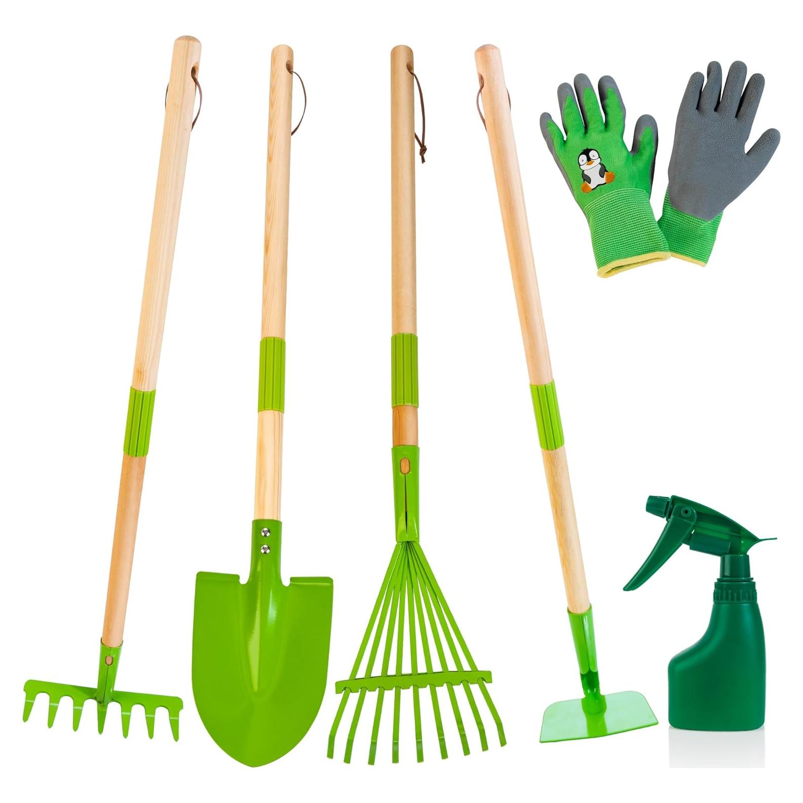 Juego de Jardinería para Niños Amtreen - 6 Piezas con Guantes