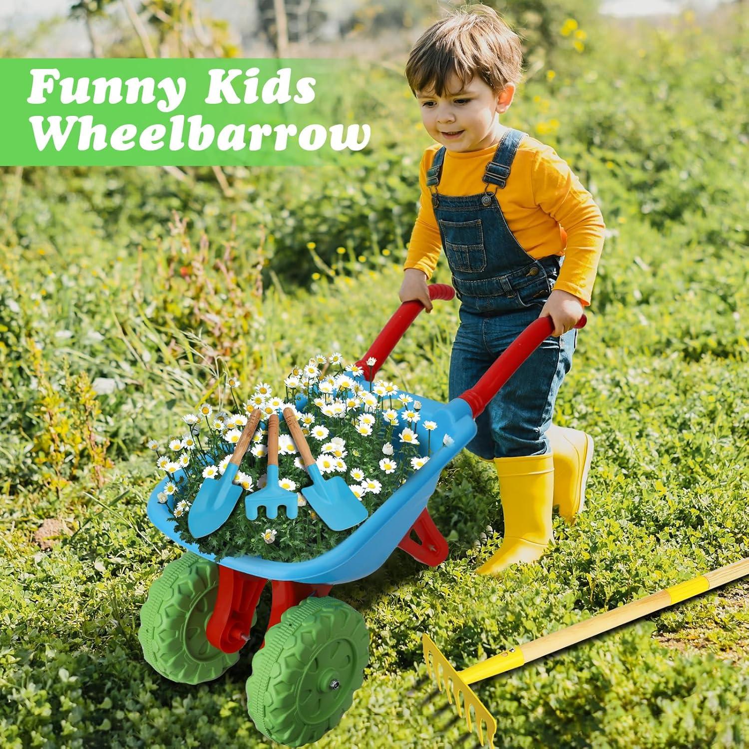 Juego de Herramientas de Jardinería para Niños Demolike con Carretilla