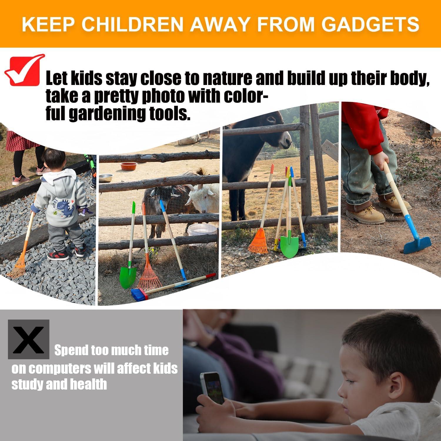 Juego de Herramientas de Jardinería POMIKU 8 Piezas para Niños