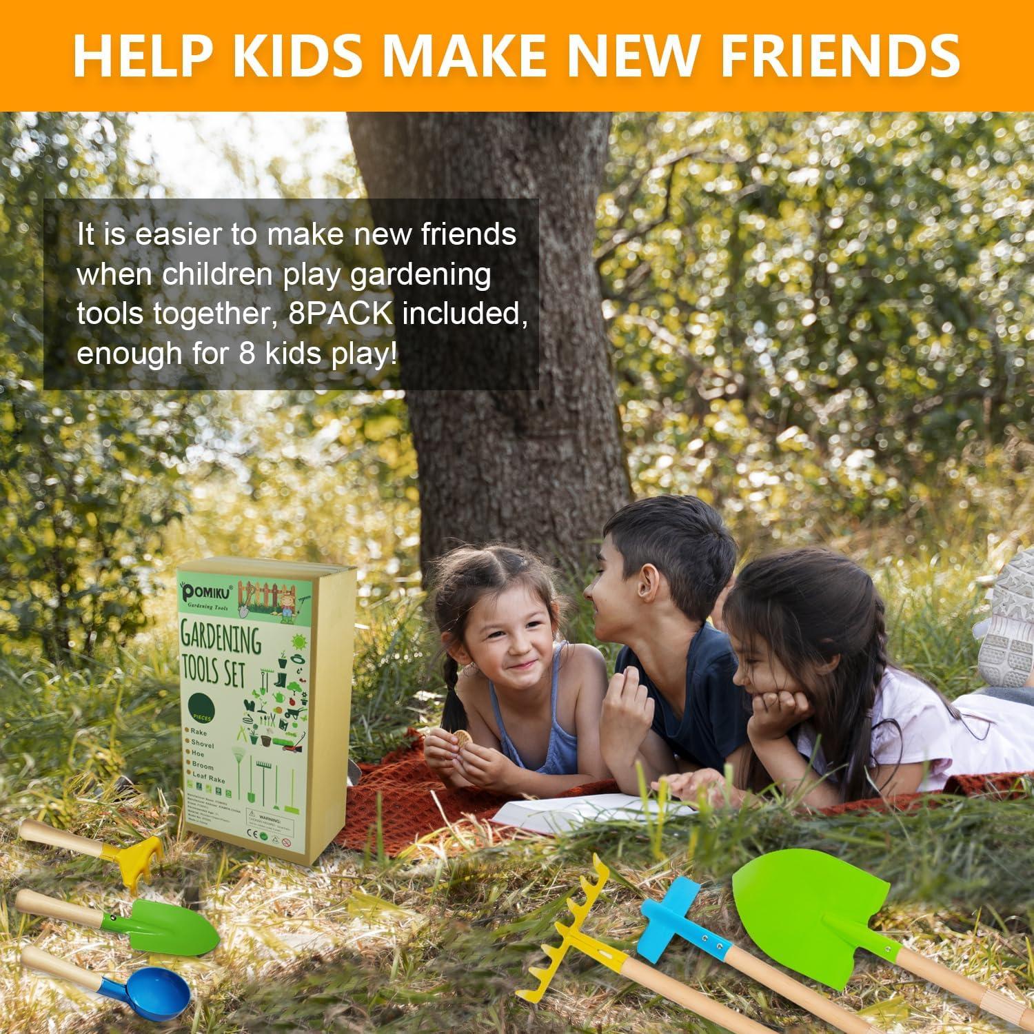 Juego de Herramientas de Jardinería POMIKU 8 Piezas para Niños