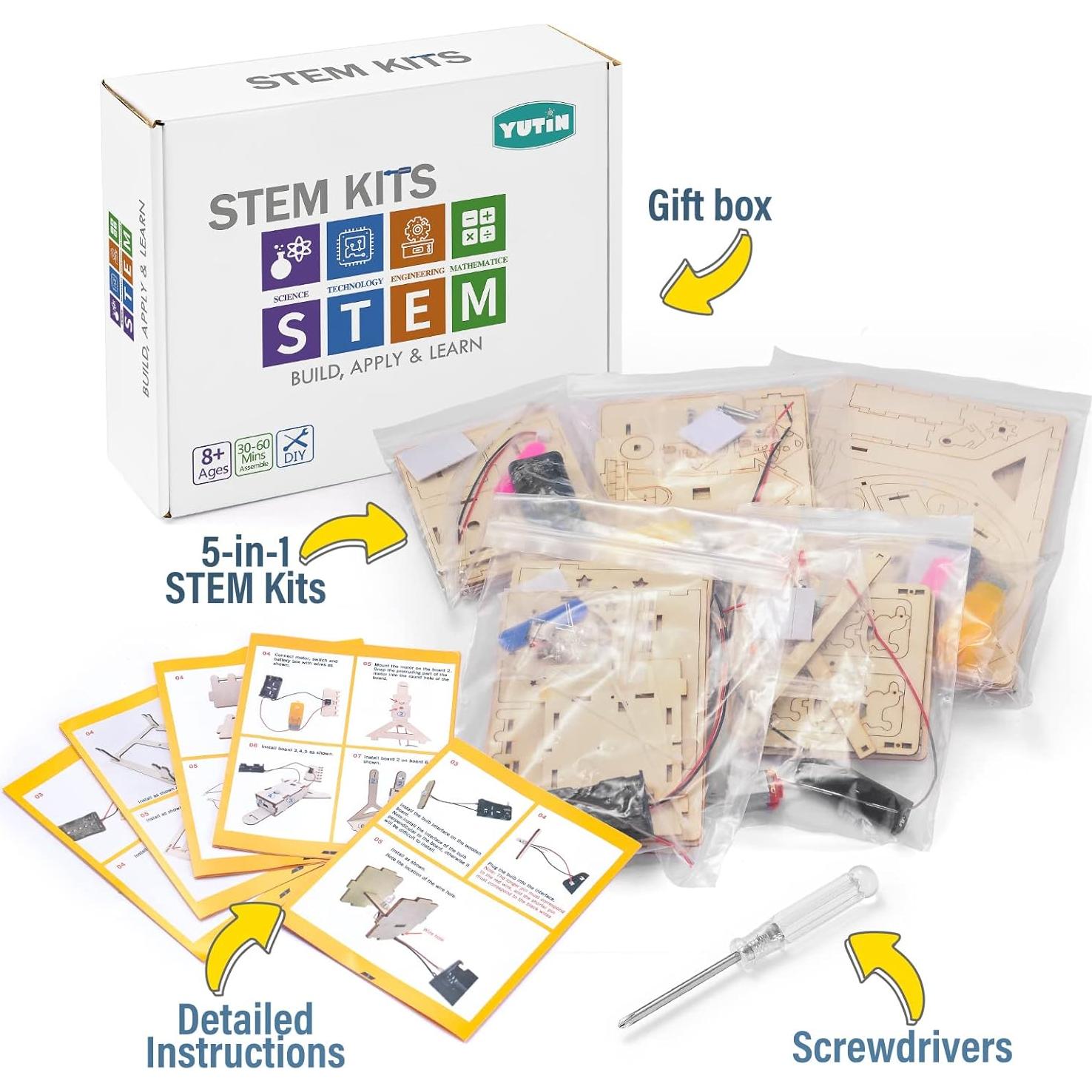 Kits de Ciencia STEM Yutin 5 en 1 para Niños 8-12 Años