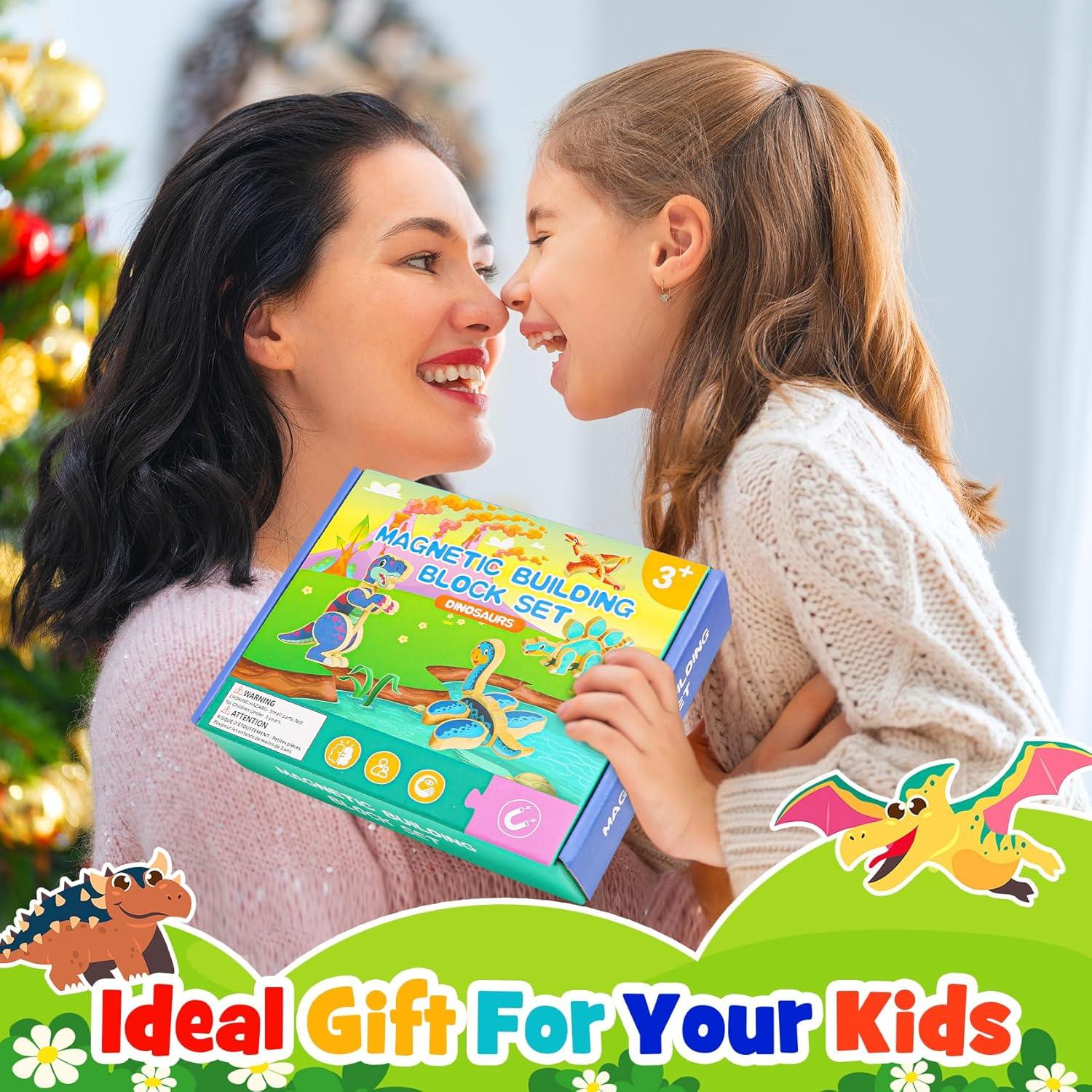 Juguetes de Dinosaurio Magnéticos de Madera FQKIOMY 3-5 Años