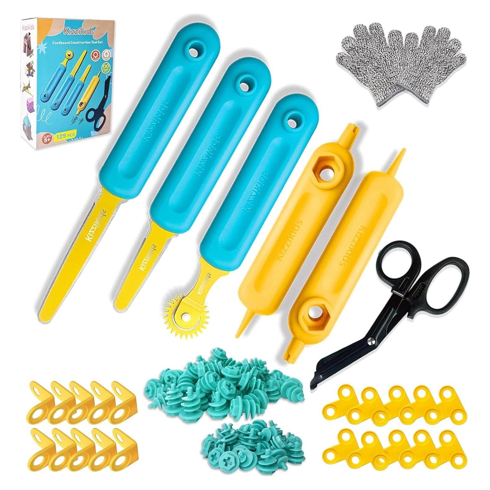 Kit de Herramientas de Cartón Kizzikids 149 PCS para Niños 5+
